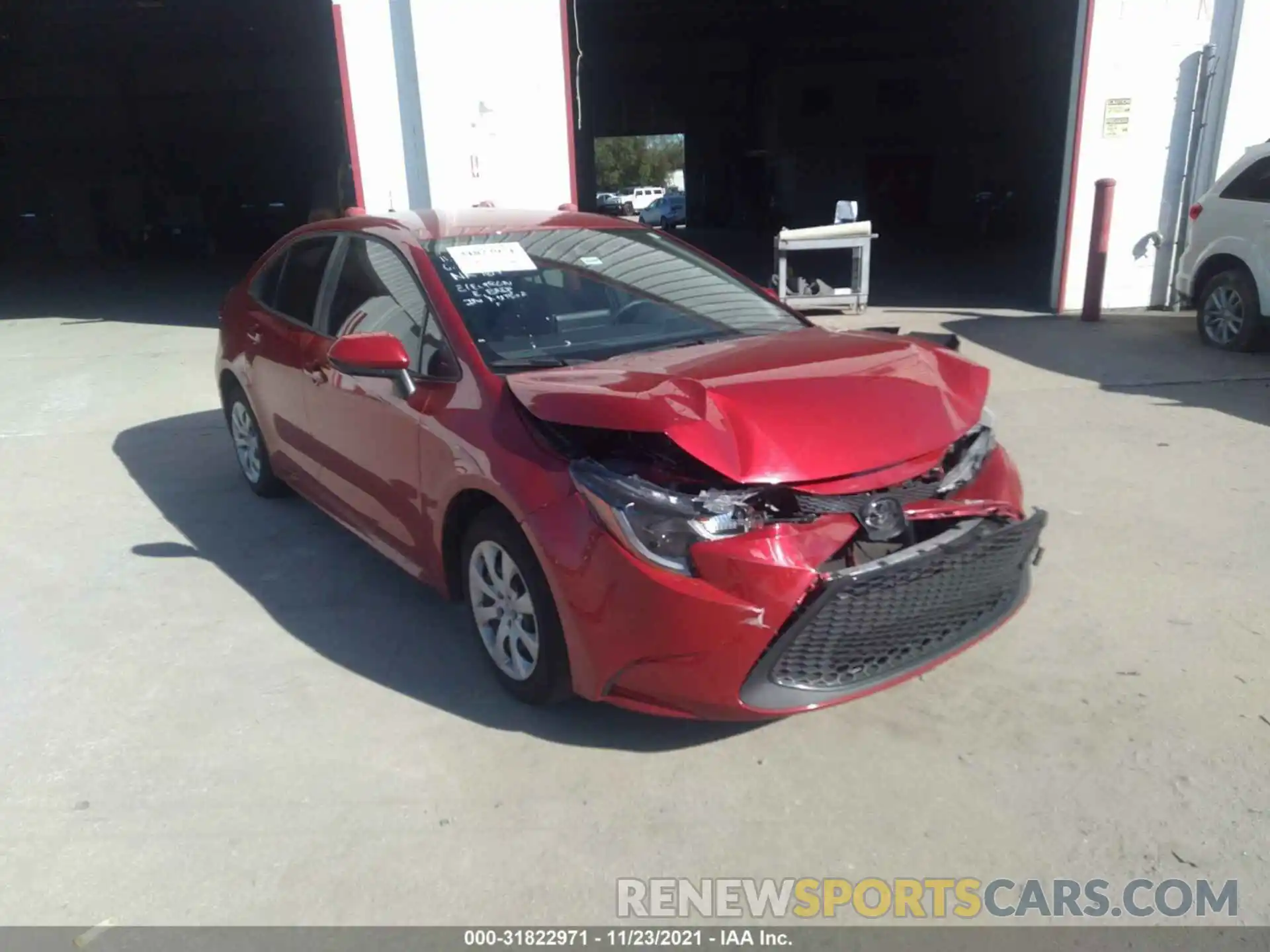 1 Photograph of a damaged car JTDEPMAEXMJ173821 TOYOTA COROLLA 2021