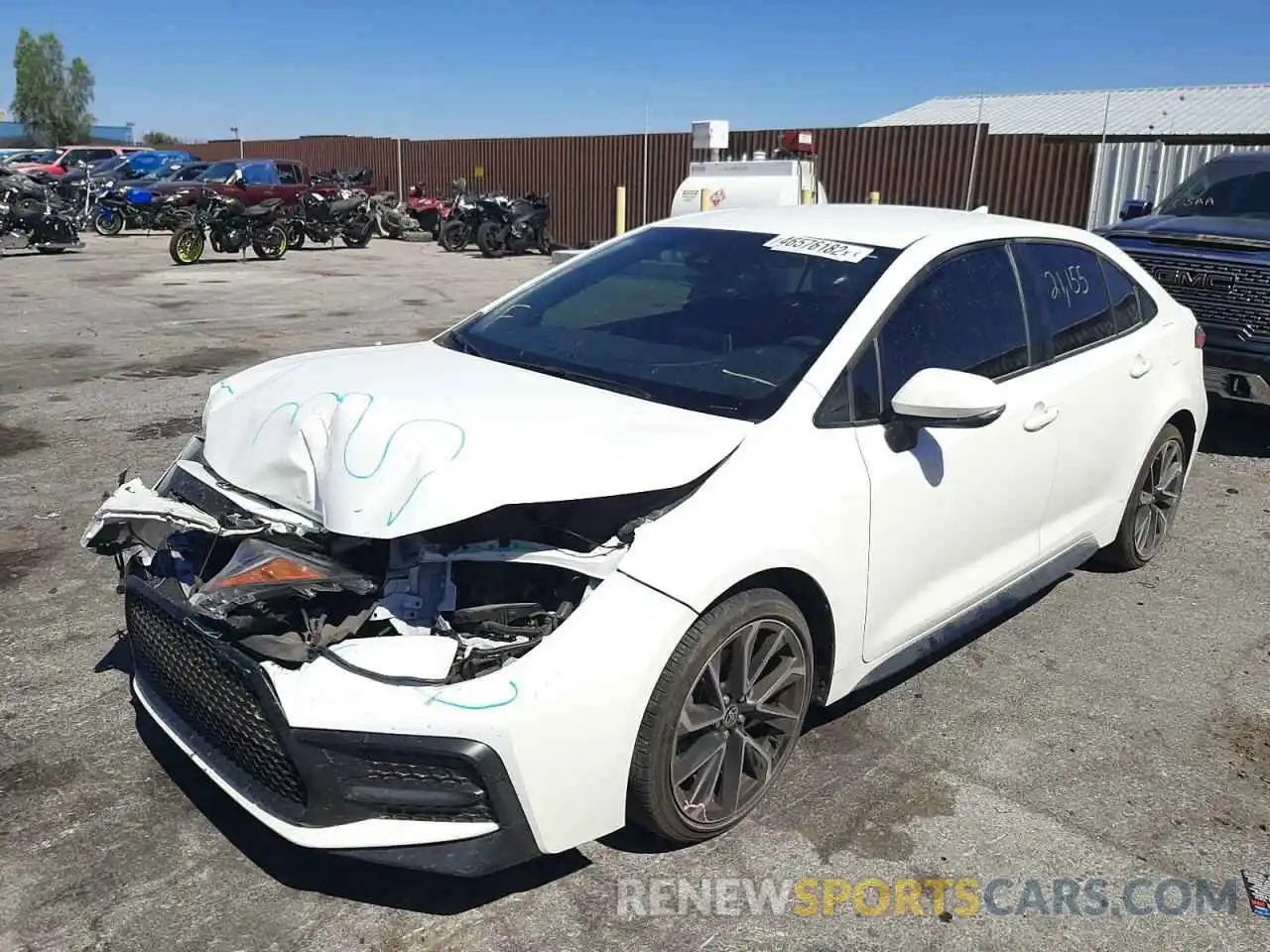 2 Photograph of a damaged car JTDS4MCE0MJ055236 TOYOTA COROLLA 2021