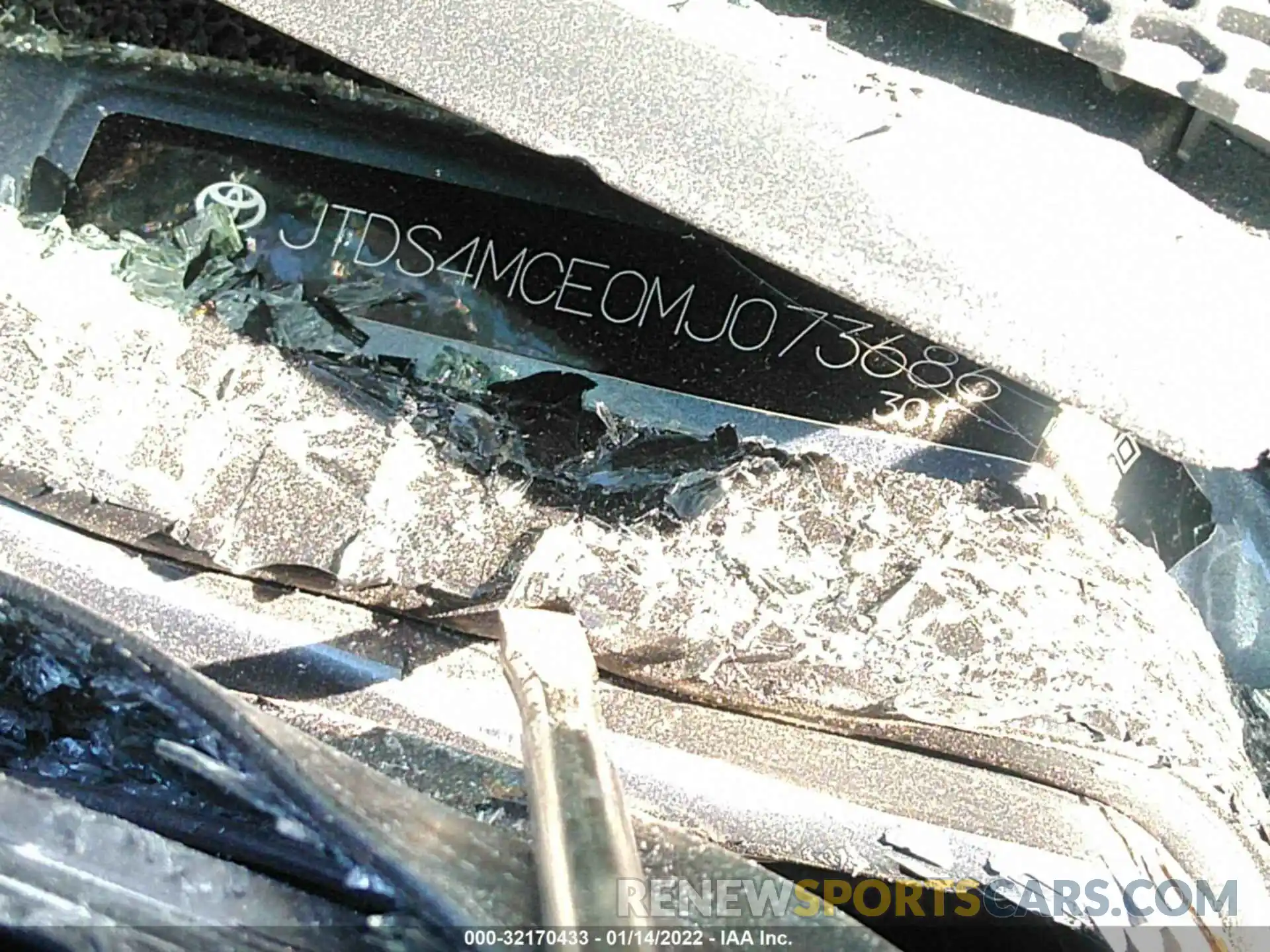 9 Photograph of a damaged car JTDS4MCE0MJ073686 TOYOTA COROLLA 2021