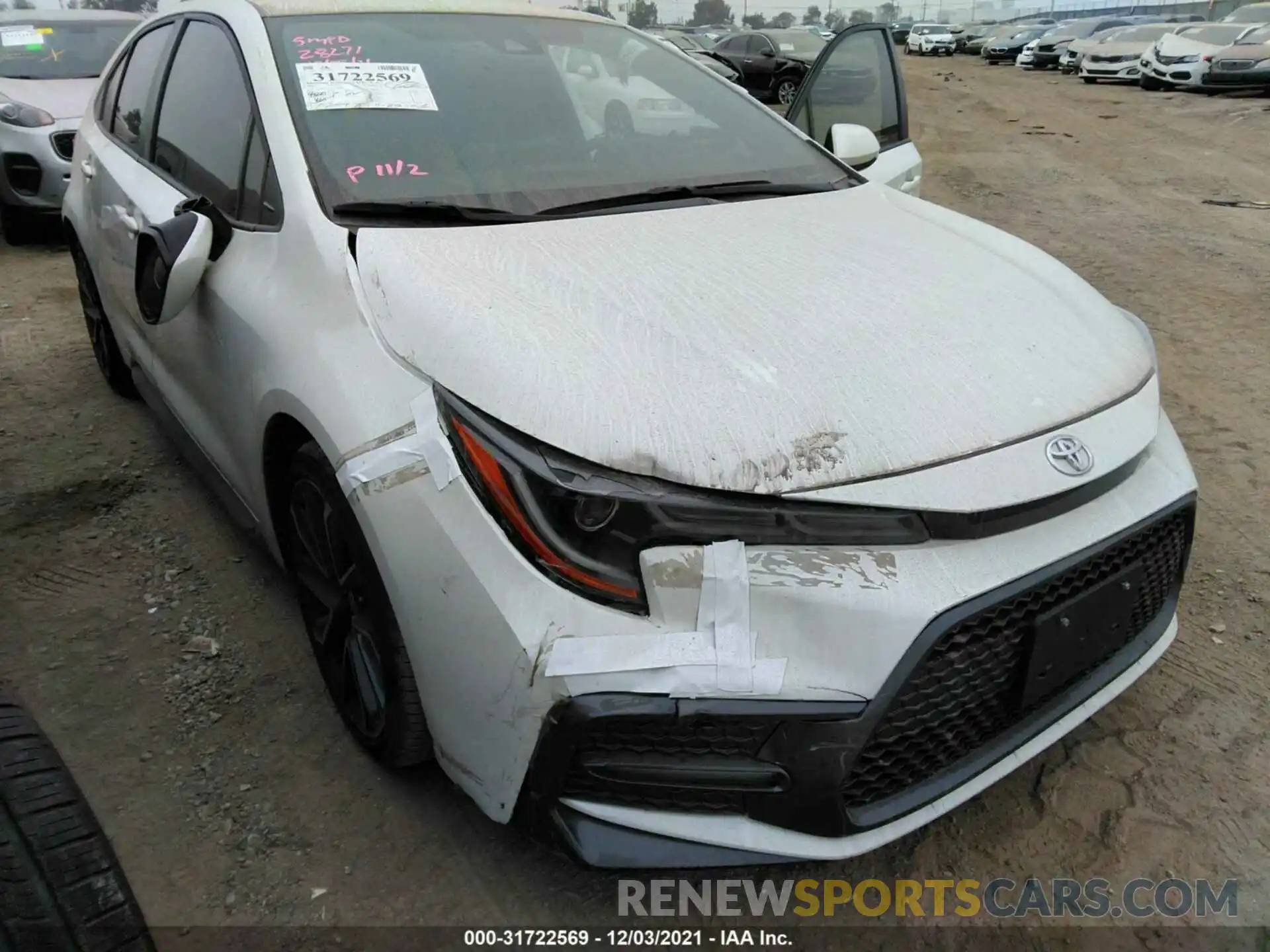 1 Photograph of a damaged car JTDS4MCE2MJ070207 TOYOTA COROLLA 2021