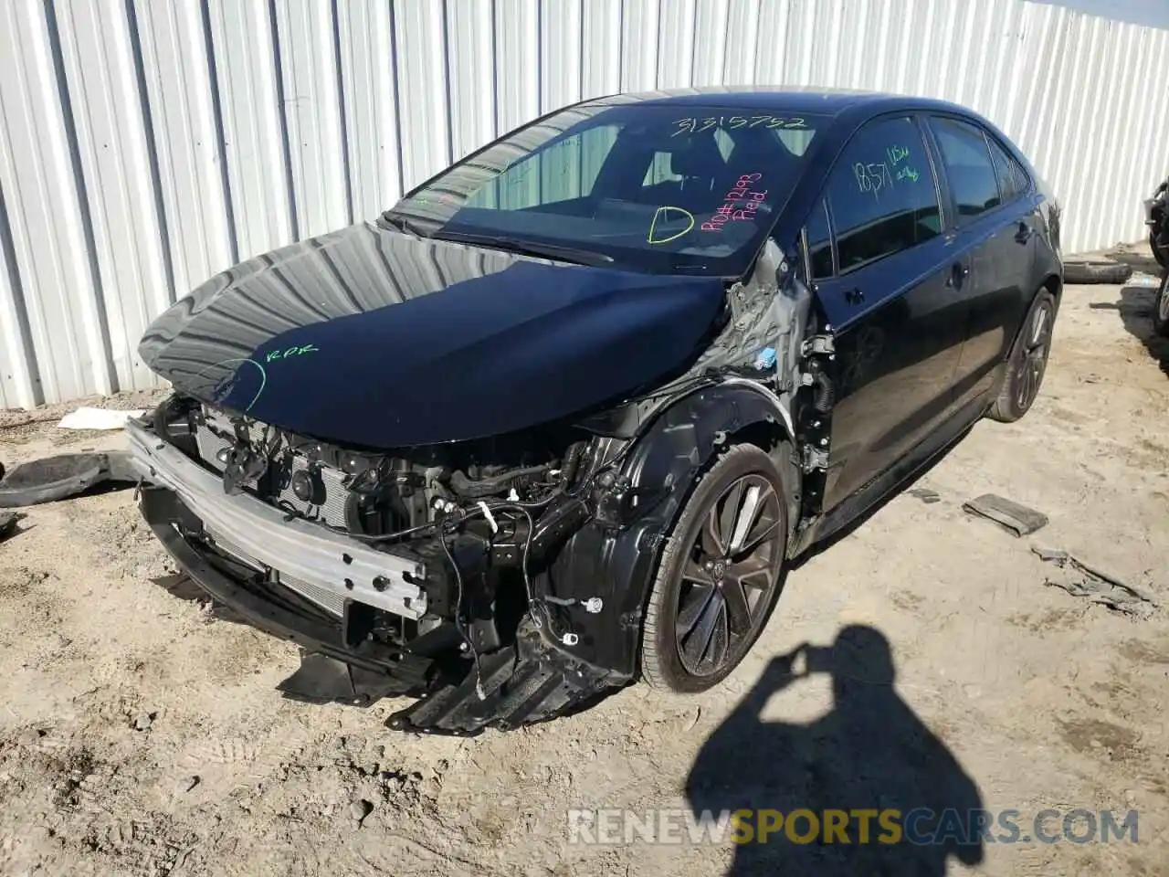 2 Photograph of a damaged car JTDS4MCE5MJ061730 TOYOTA COROLLA 2021