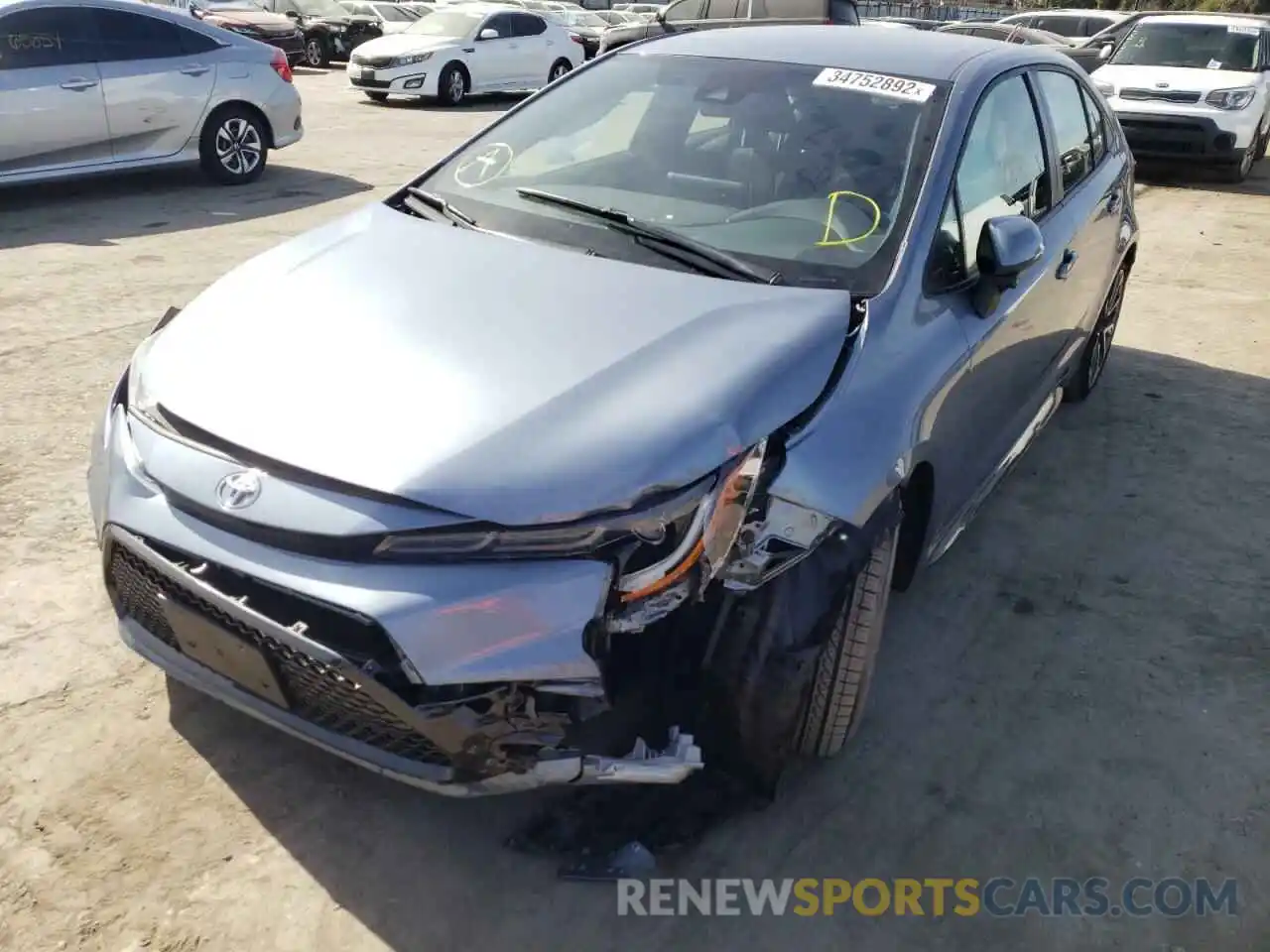 2 Photograph of a damaged car JTDS4MCE5MJ075160 TOYOTA COROLLA 2021