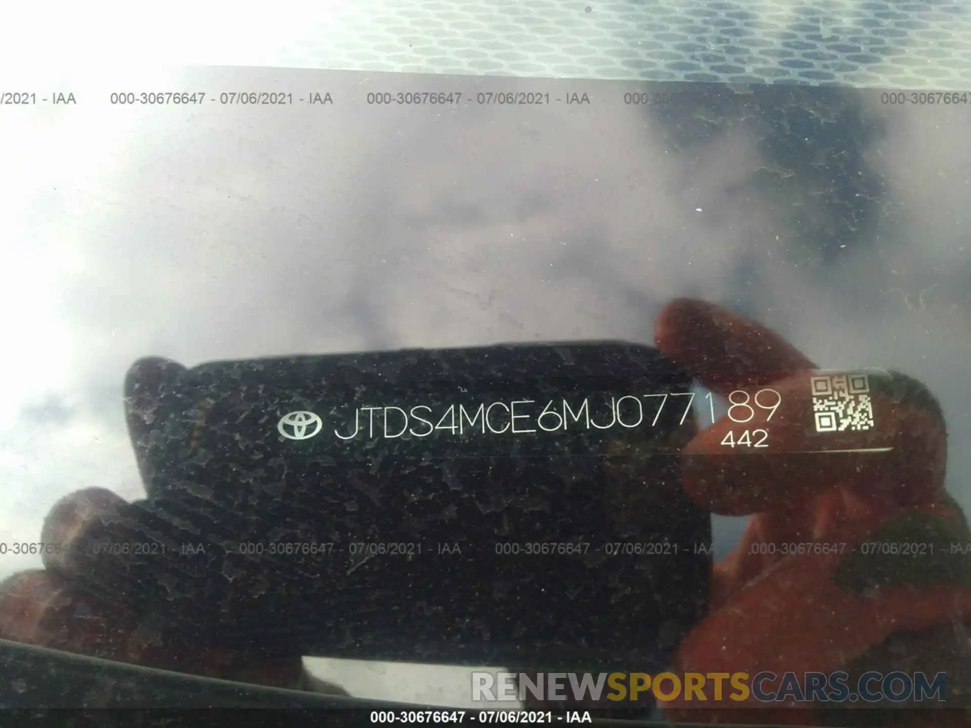 9 Photograph of a damaged car JTDS4MCE6MJ077189 TOYOTA COROLLA 2021