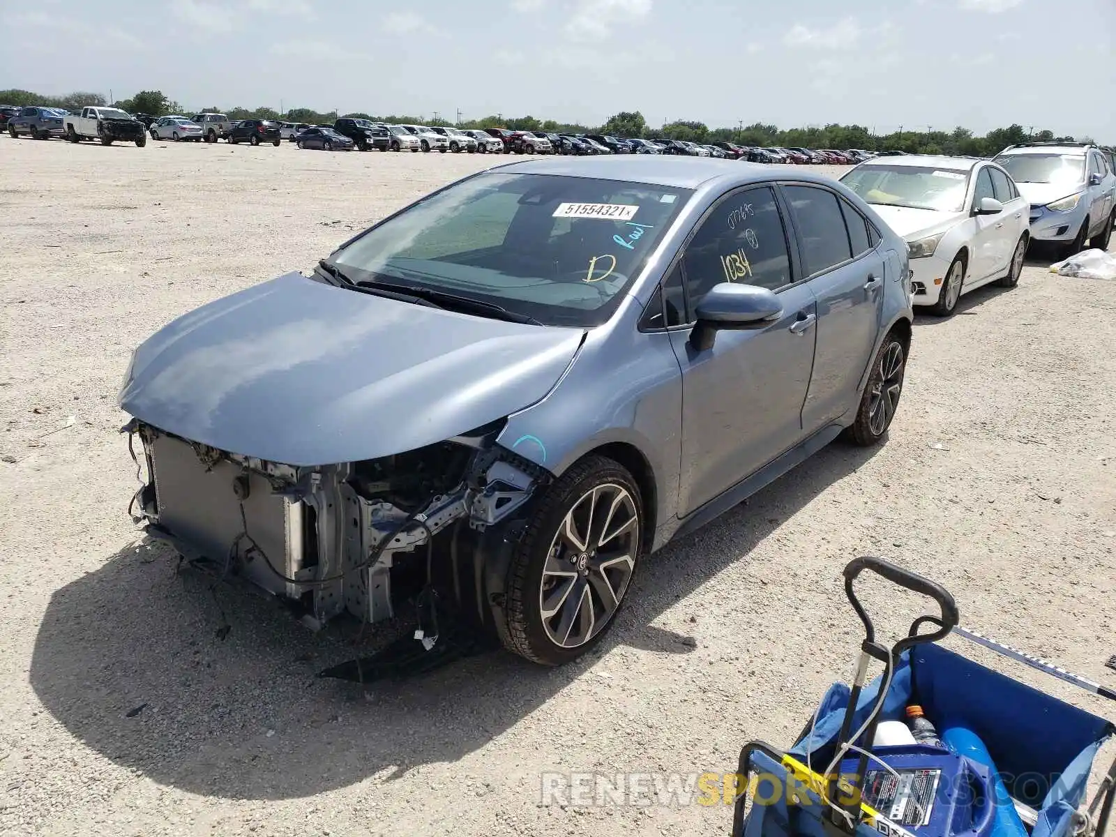 2 Photograph of a damaged car JTDS4MCEXMJ077695 TOYOTA COROLLA 2021