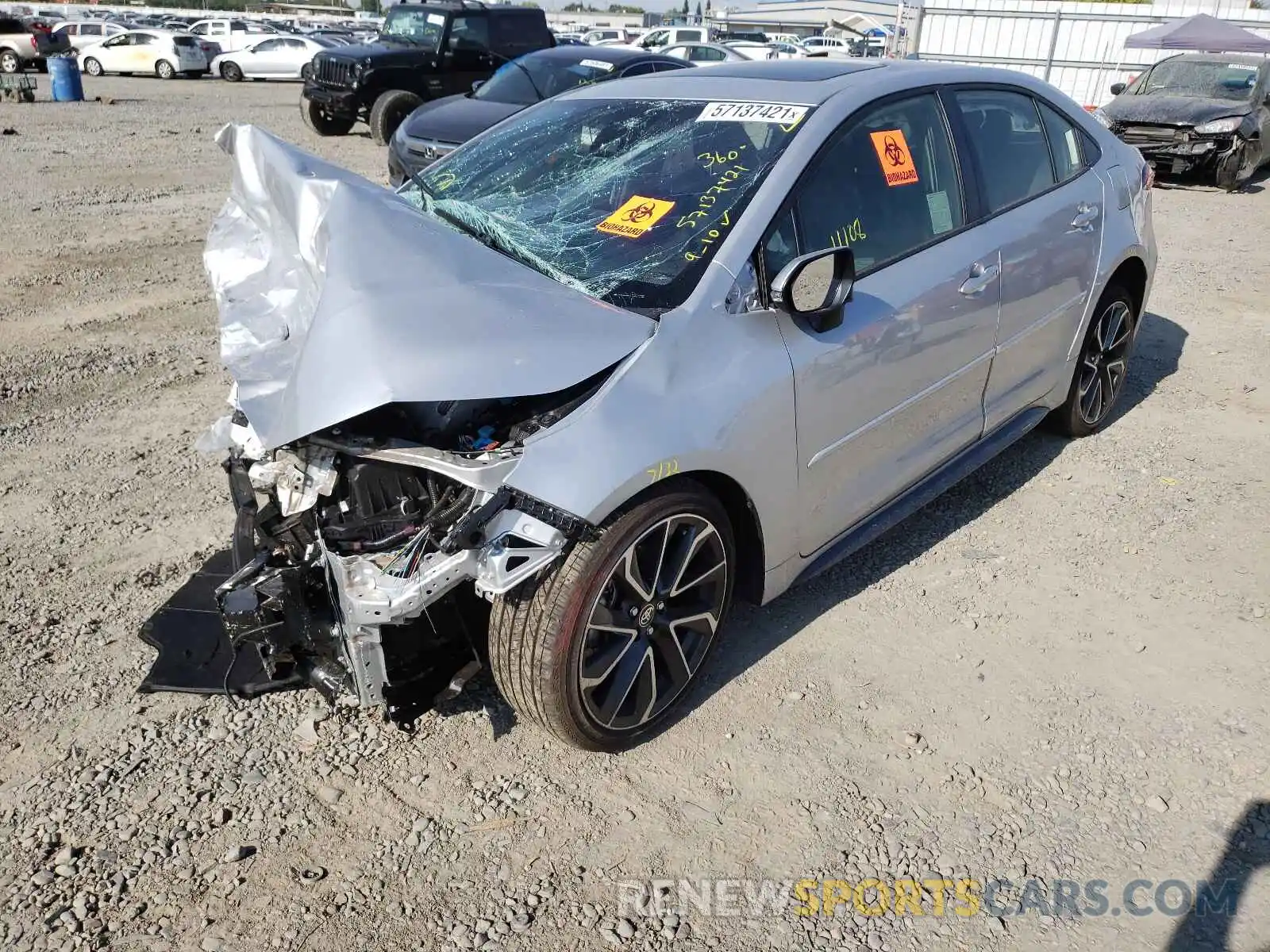 2 Photograph of a damaged car JTDT4MCE9MJ079250 TOYOTA COROLLA 2021