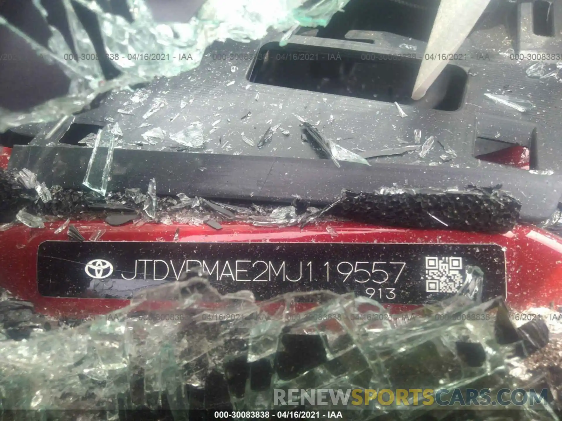 9 Photograph of a damaged car JTDVPMAE2MJ119557 TOYOTA COROLLA 2021