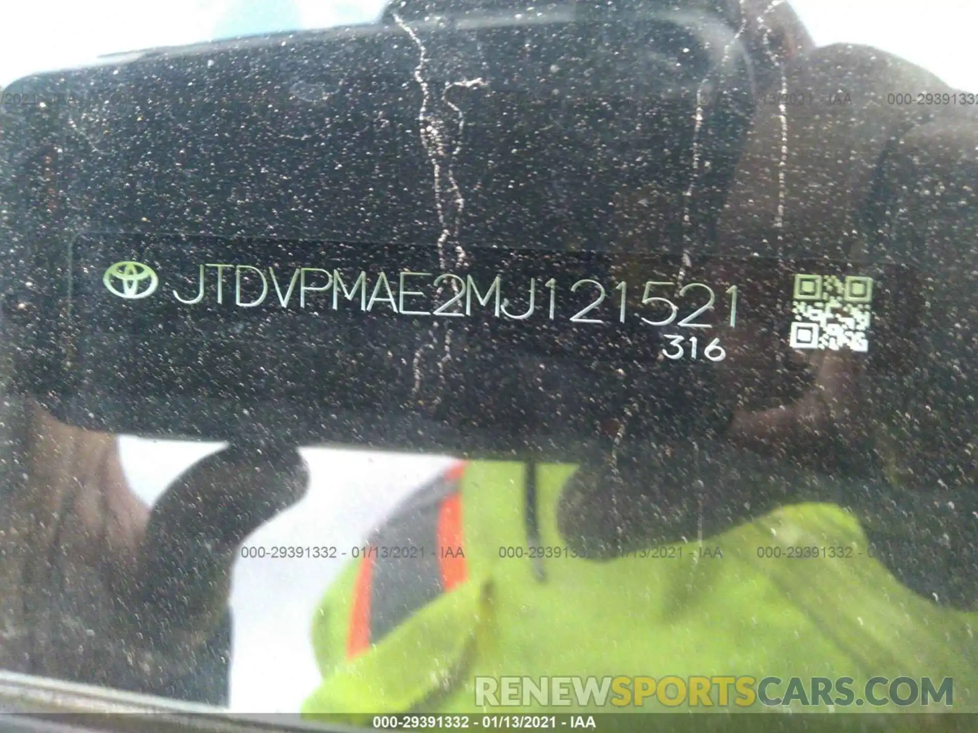 9 Photograph of a damaged car JTDVPMAE2MJ121521 TOYOTA COROLLA 2021