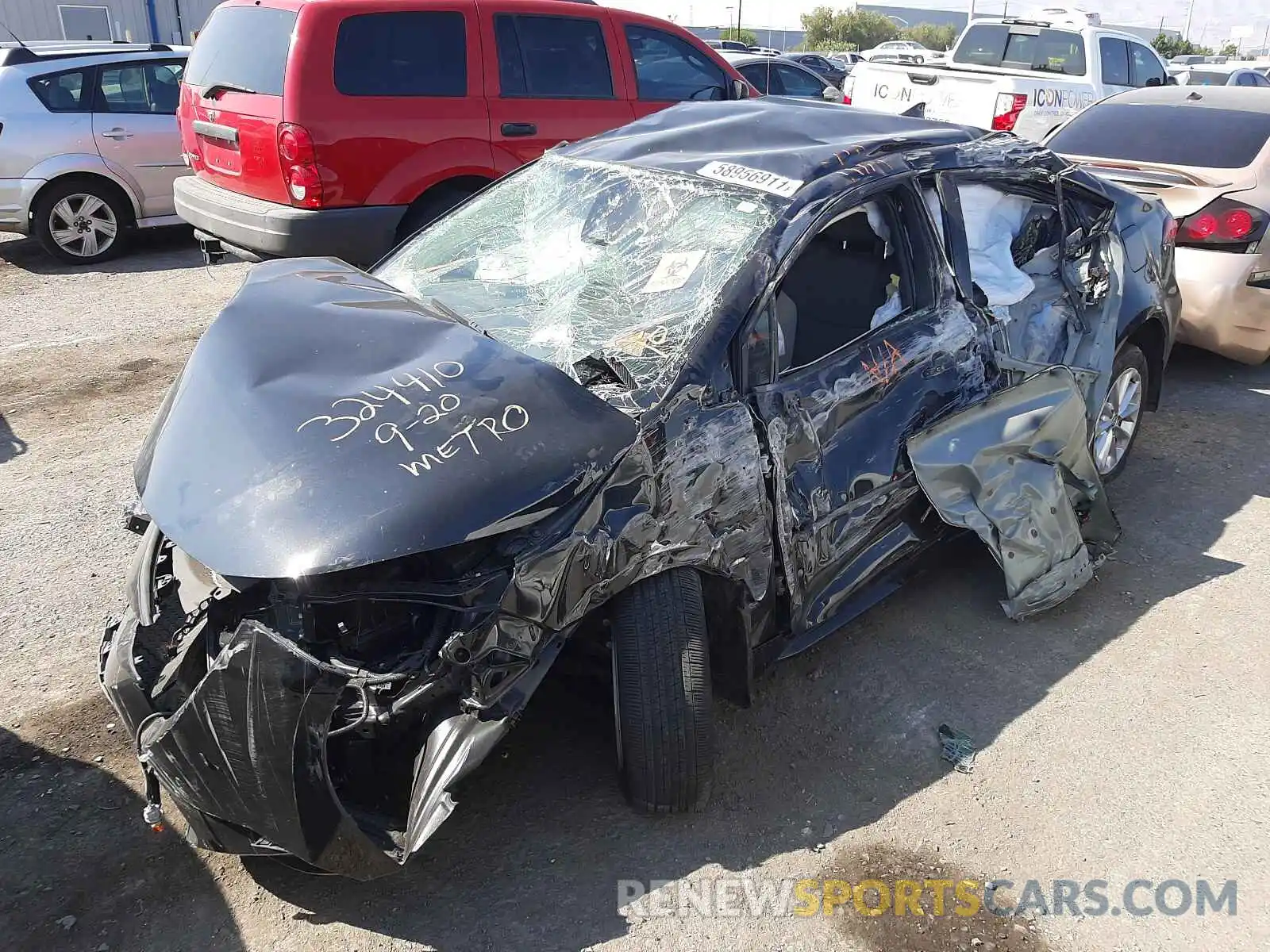 2 Photograph of a damaged car JTDVPMAE7MJ169824 TOYOTA COROLLA 2021