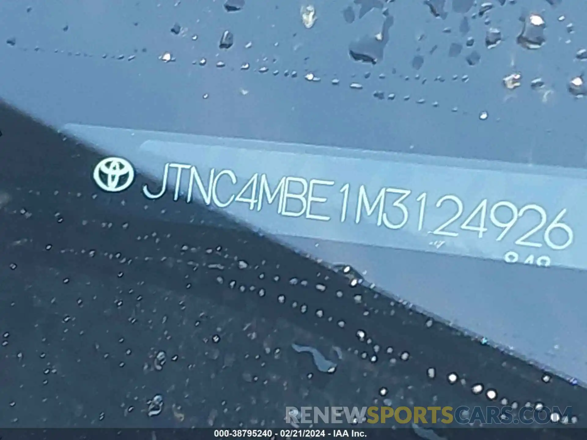 9 Фотография поврежденного автомобиля JTNC4MBE1M3124926 TOYOTA COROLLA 2021