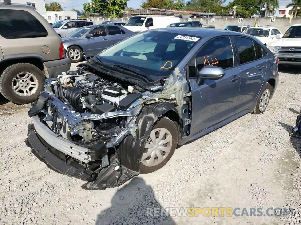 2 Photograph of a damaged car 5YFDPMAE5NP284799 TOYOTA COROLLA 2022