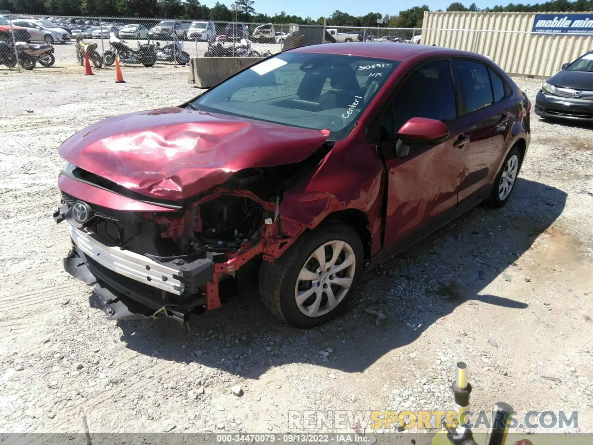 2 Photograph of a damaged car 5YFEPMAE1NP310691 TOYOTA COROLLA 2022