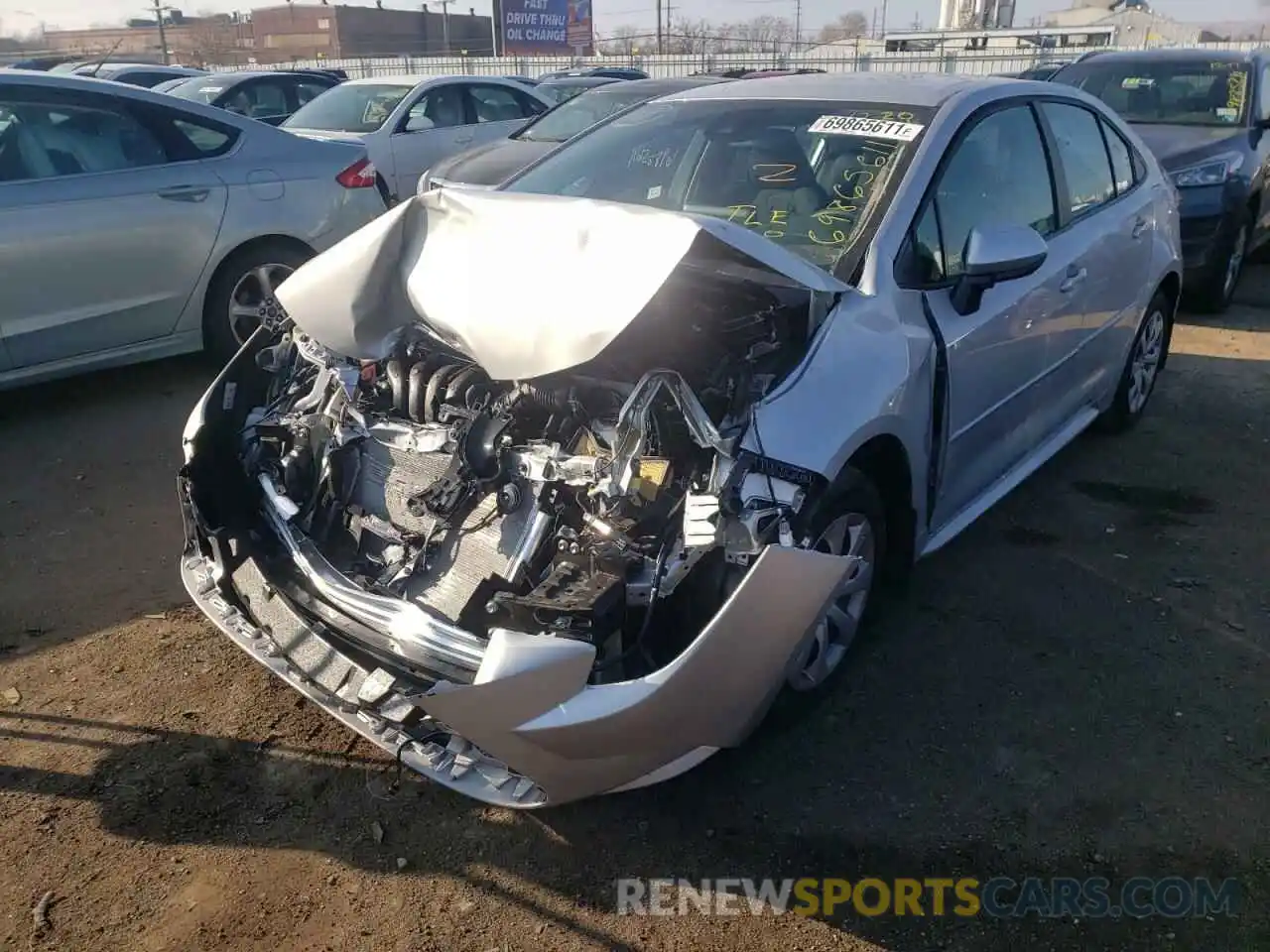 2 Photograph of a damaged car 5YFEPMAE3NP294283 TOYOTA COROLLA 2022