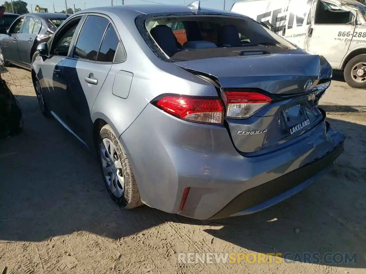 3 Photograph of a damaged car 5YFEPMAE5NP291949 TOYOTA COROLLA 2022