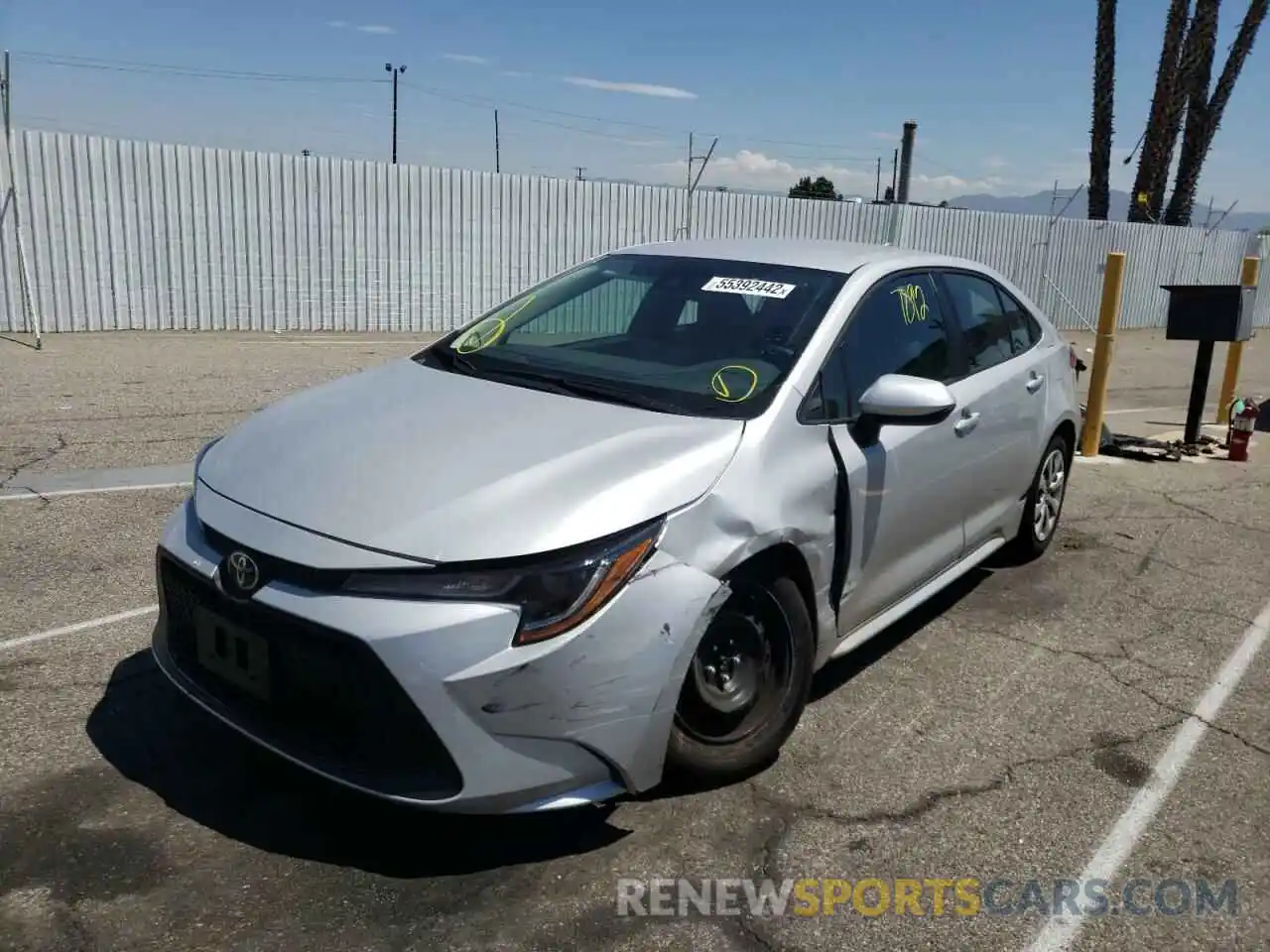 2 Photograph of a damaged car 5YFEPMAE6NP317572 TOYOTA COROLLA 2022