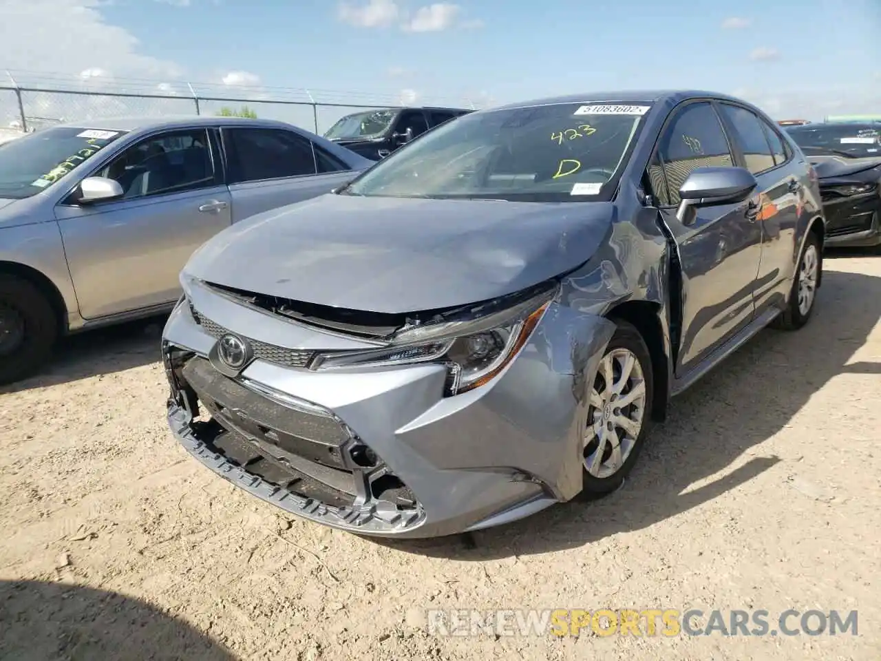 2 Photograph of a damaged car 5YFEPMAE6NP318835 TOYOTA COROLLA 2022