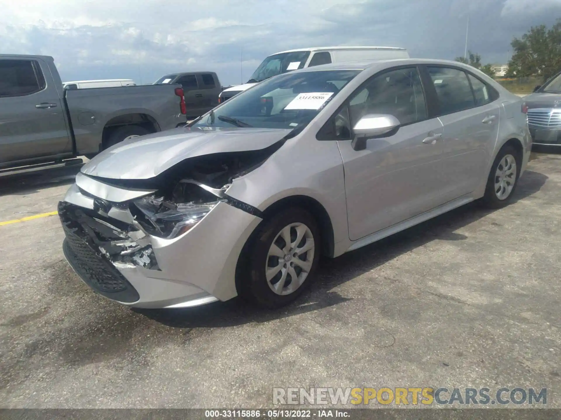 2 Photograph of a damaged car 5YFEPMAE7NP278233 TOYOTA COROLLA 2022