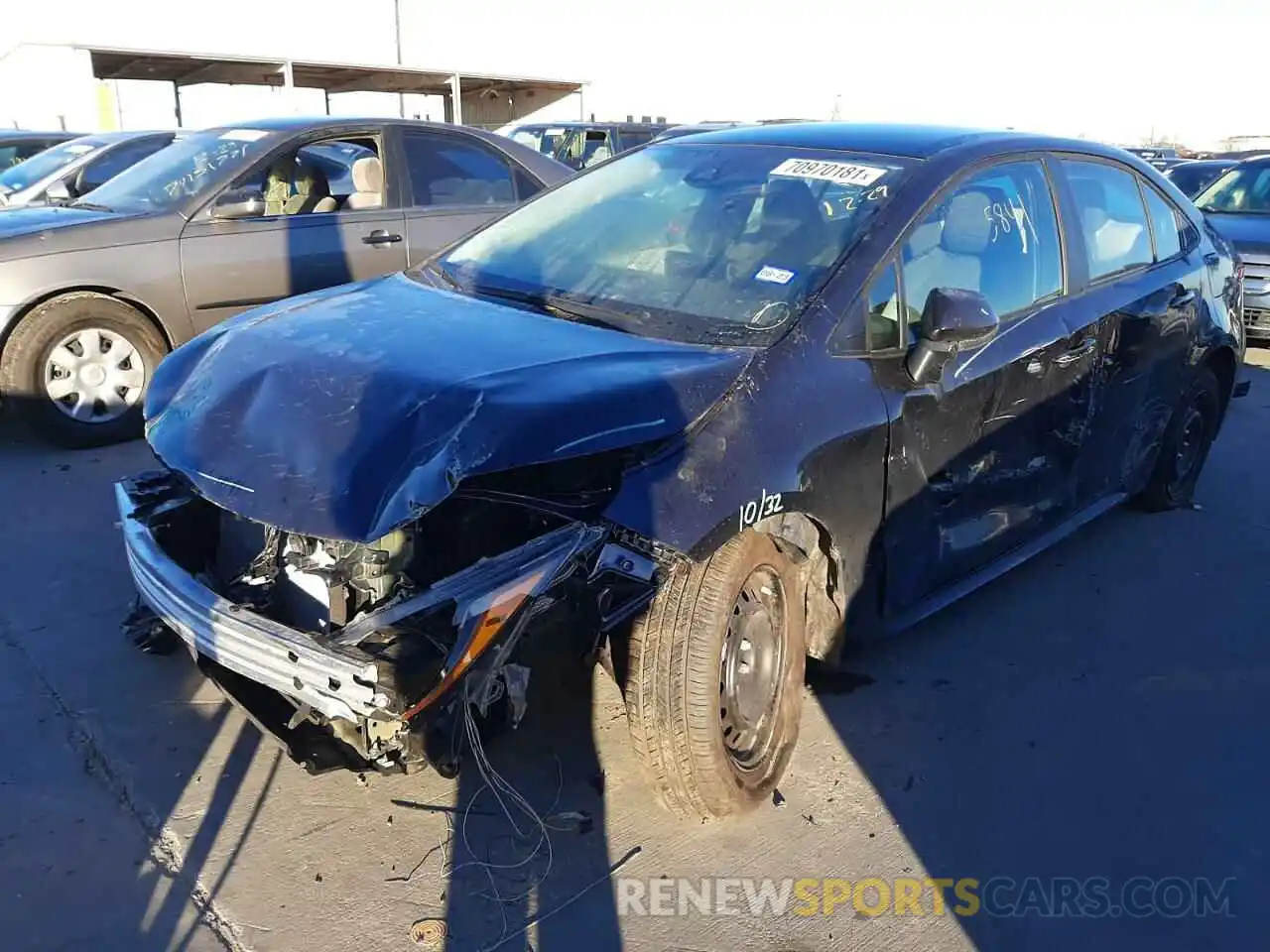 2 Photograph of a damaged car 5YFEPMAE7NP279849 TOYOTA COROLLA 2022