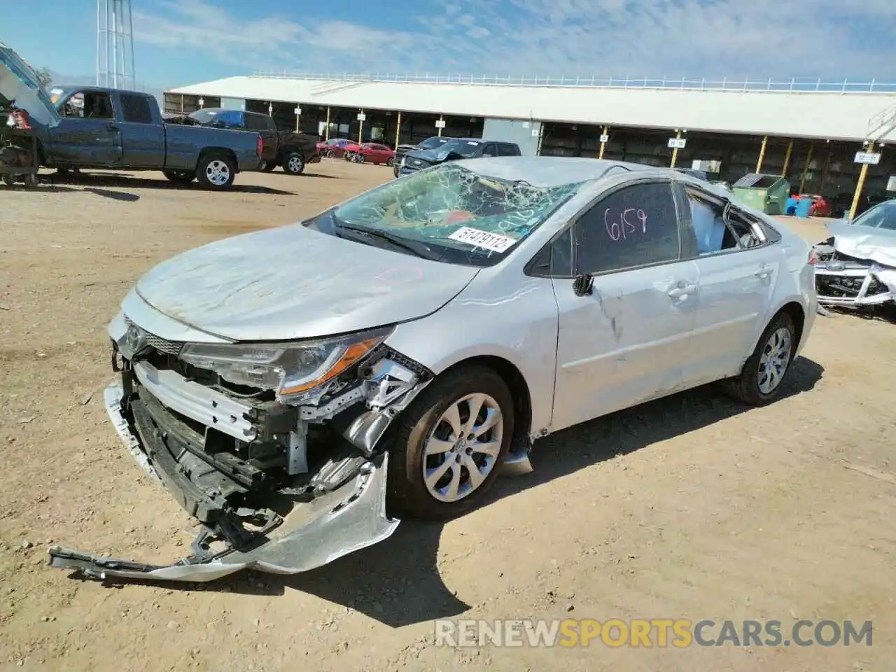 2 Photograph of a damaged car 5YFEPMAE7NP305737 TOYOTA COROLLA 2022