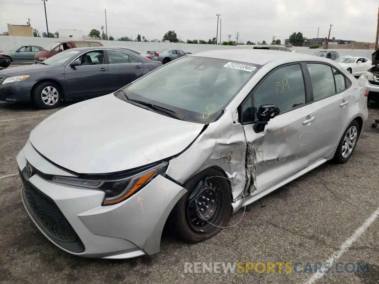 2 Photograph of a damaged car 5YFEPMAE9NP318540 TOYOTA COROLLA 2022