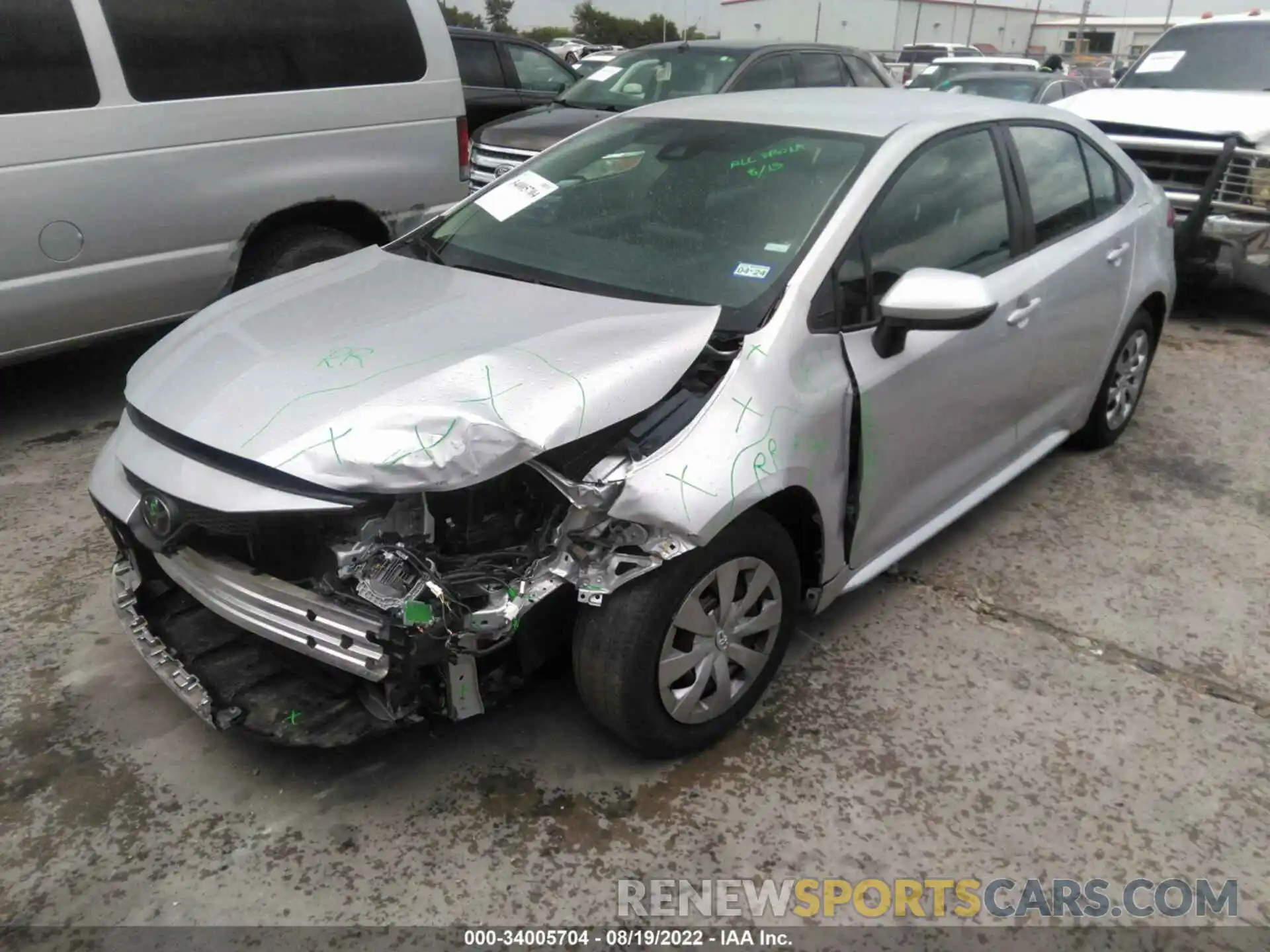 2 Photograph of a damaged car 5YFEPMAE9NP325746 TOYOTA COROLLA 2022