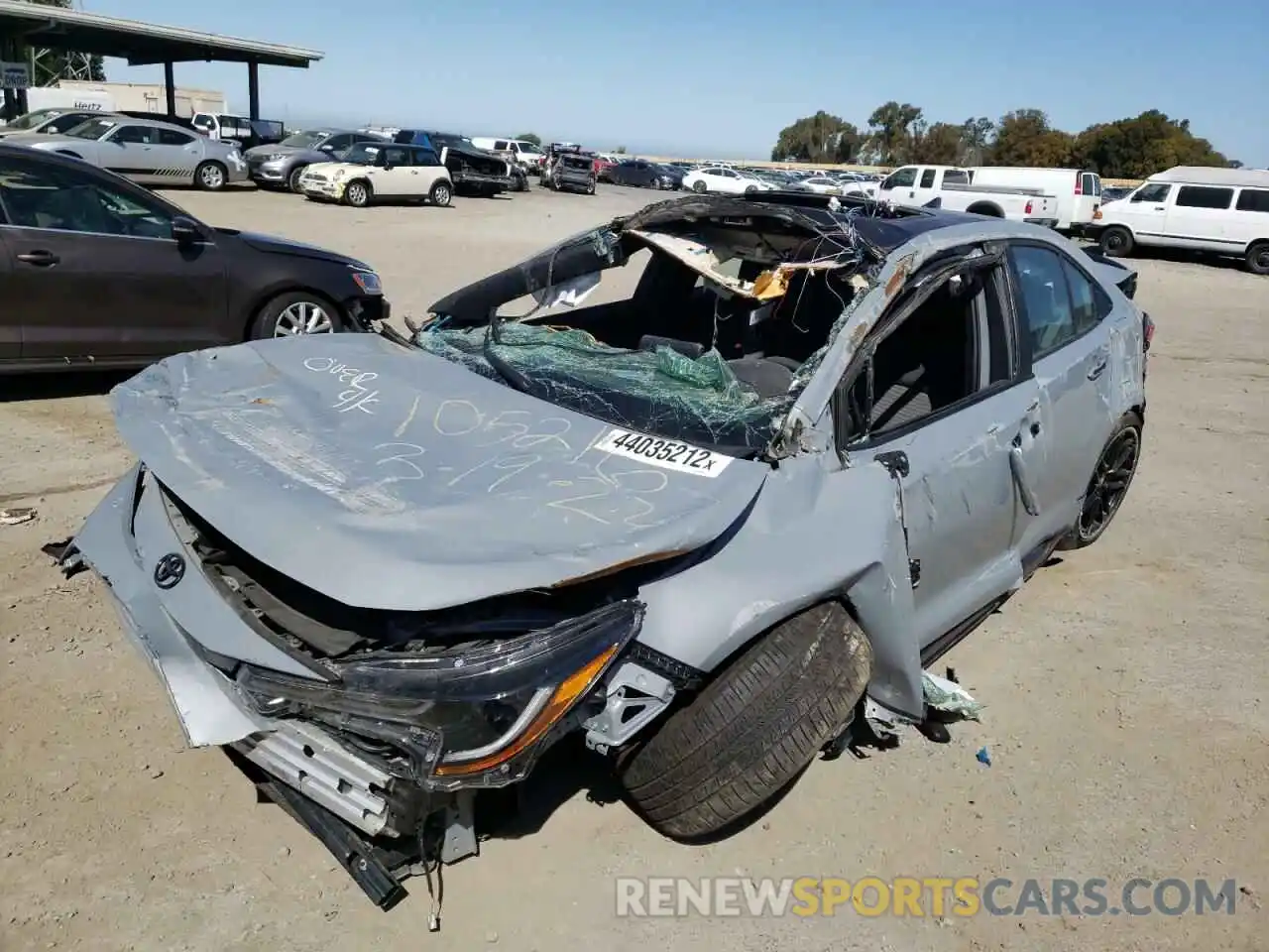 2 Photograph of a damaged car 5YFT4MCE7NP099980 TOYOTA COROLLA 2022