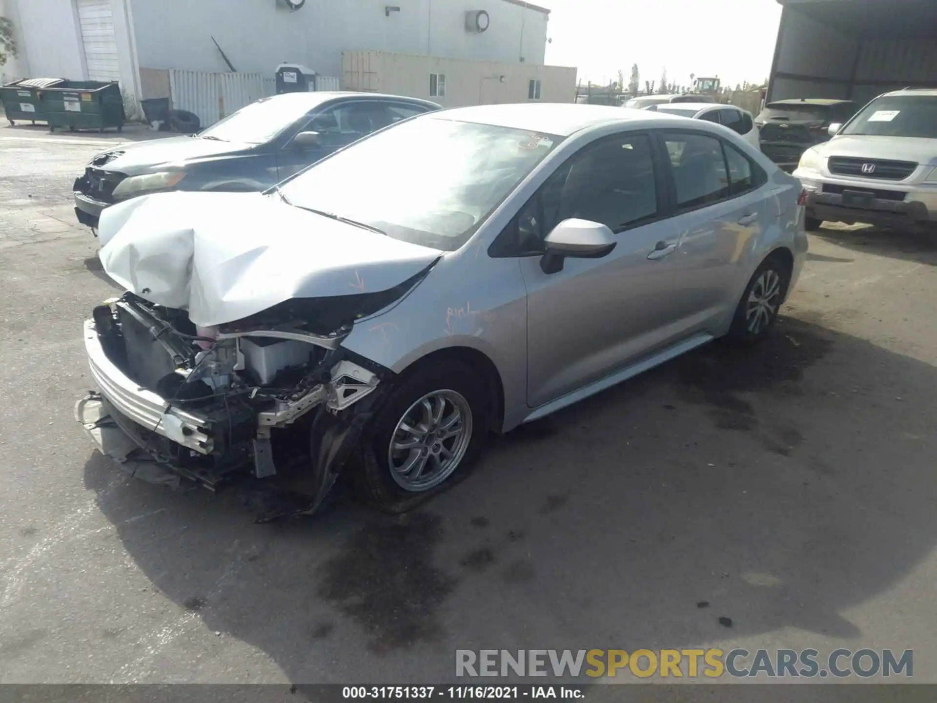 2 Photograph of a damaged car JTDEAMDE1NJ035874 TOYOTA COROLLA 2022