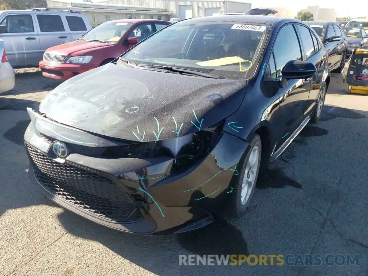 2 Photograph of a damaged car JTDEAMDE1NJ035941 TOYOTA COROLLA 2022