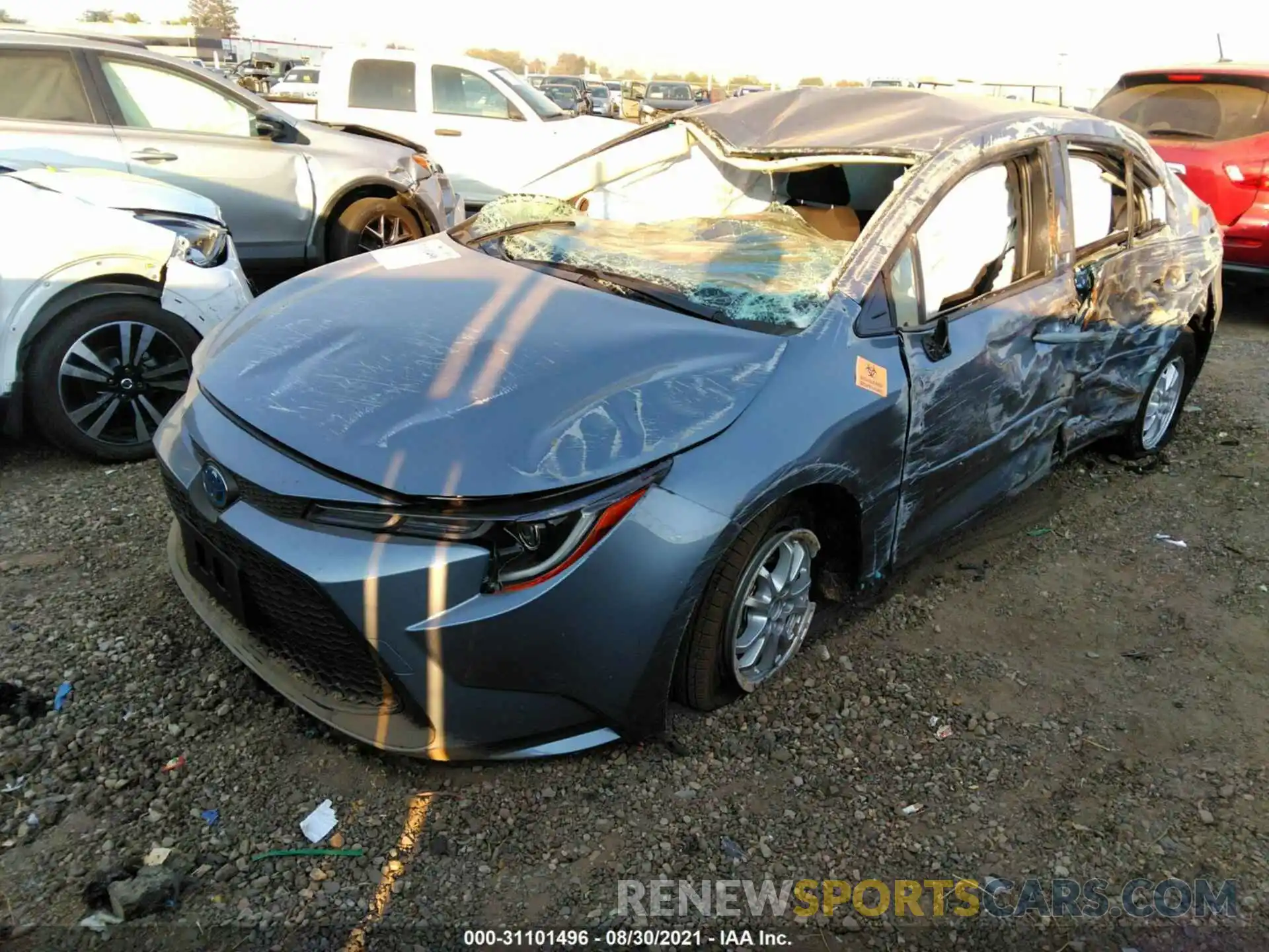 2 Photograph of a damaged car JTDEAMDE1NJ037690 TOYOTA COROLLA 2022