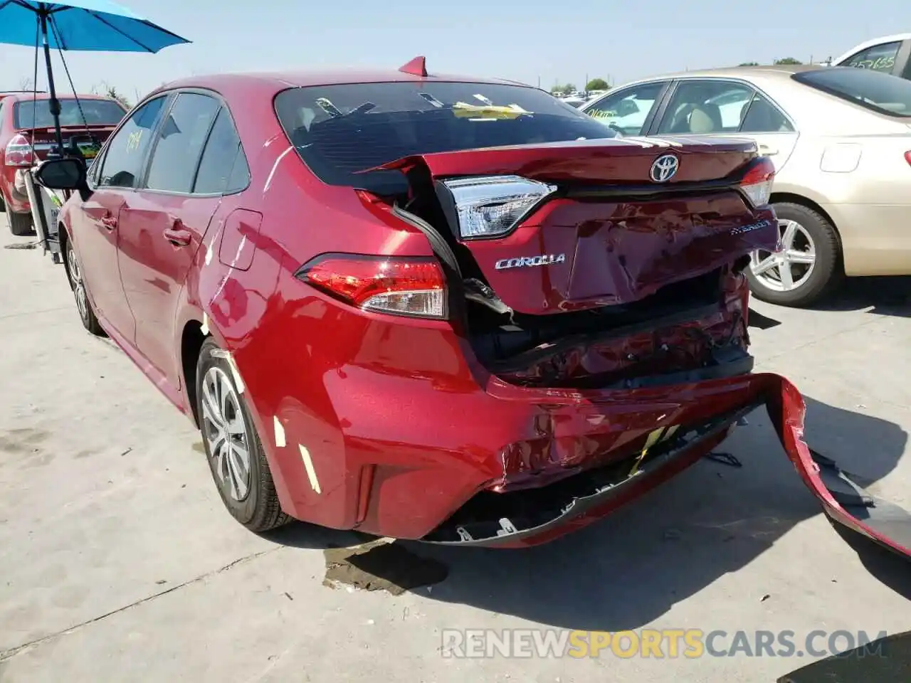 3 Photograph of a damaged car JTDEAMDE2NJ046415 TOYOTA COROLLA 2022