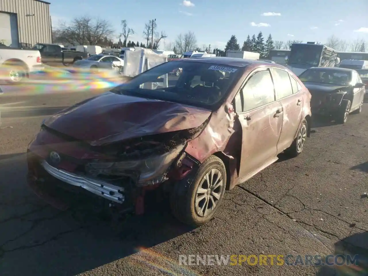 2 Photograph of a damaged car JTDEAMDE3NJ040882 TOYOTA COROLLA 2022