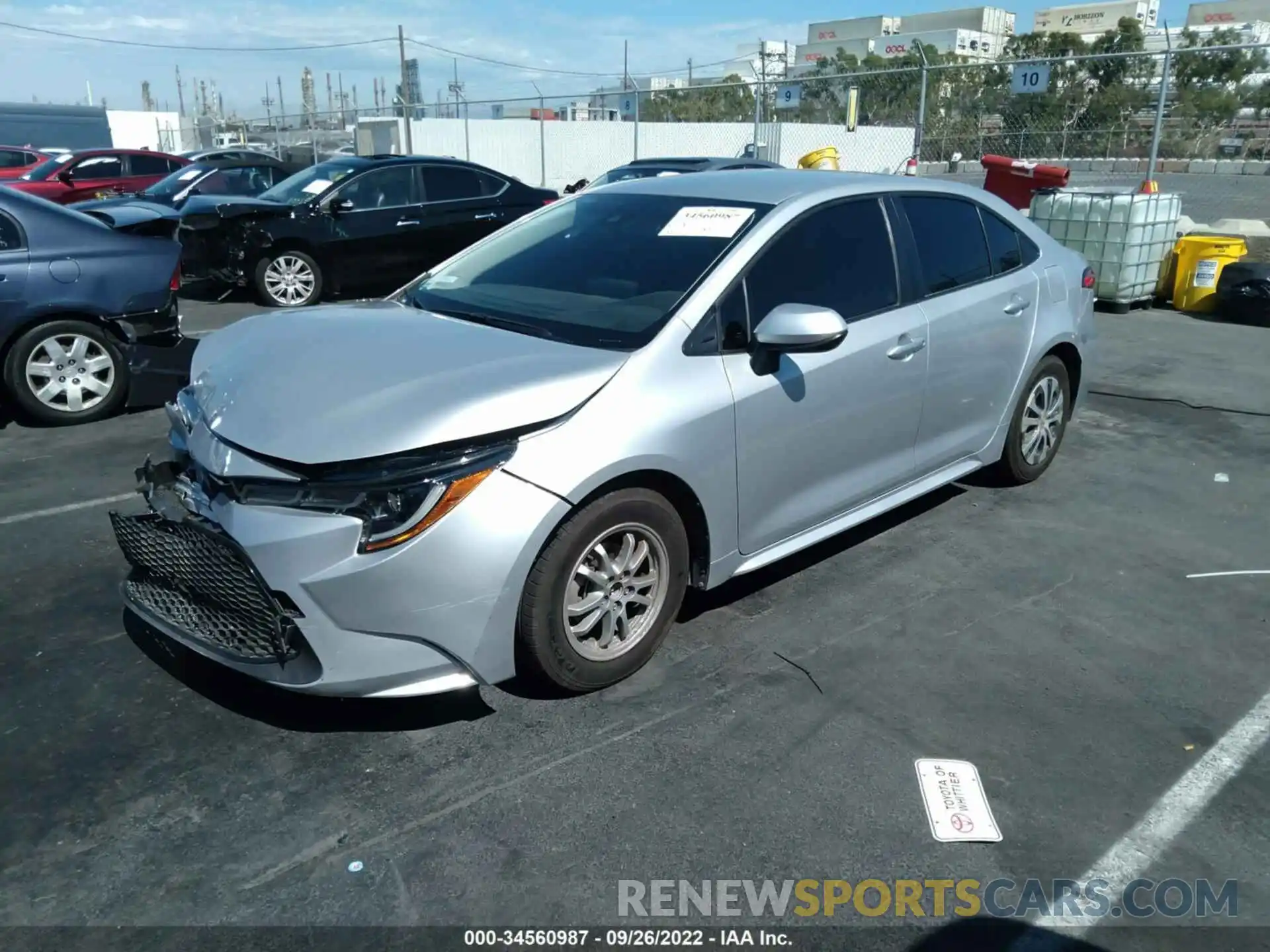 2 Photograph of a damaged car JTDEAMDE5NJ053844 TOYOTA COROLLA 2022