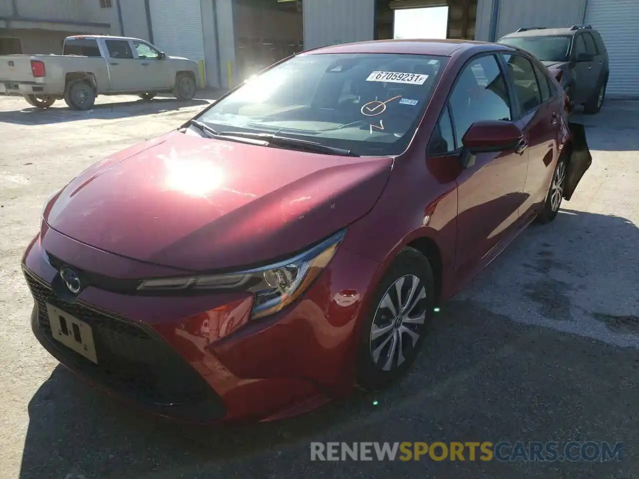 2 Photograph of a damaged car JTDEAMDE8NJ037556 TOYOTA COROLLA 2022