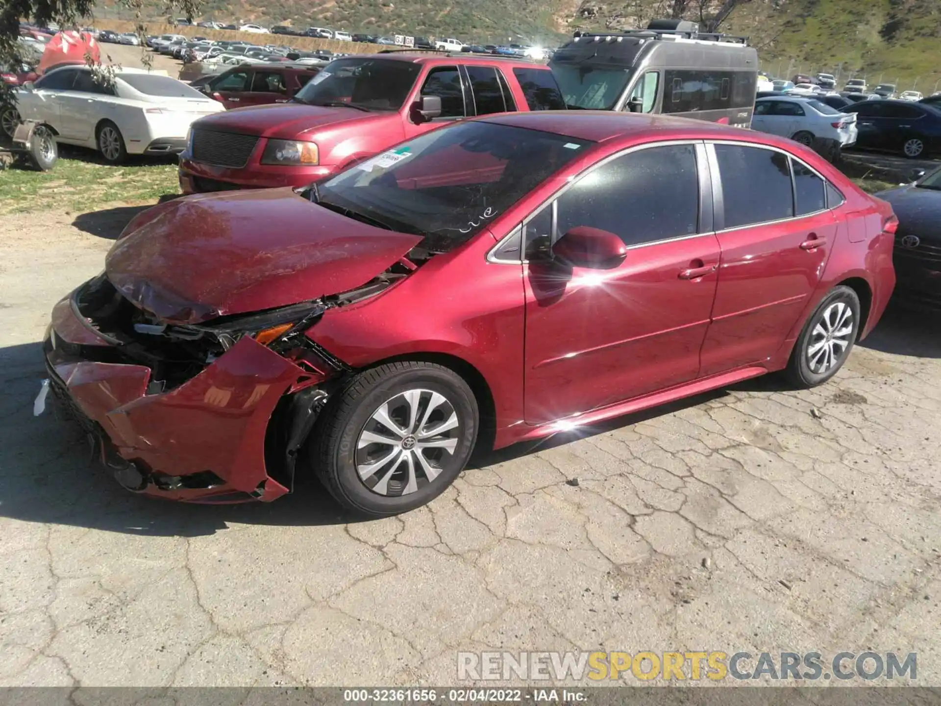 2 Photograph of a damaged car JTDEAMDE8NJ047858 TOYOTA COROLLA 2022