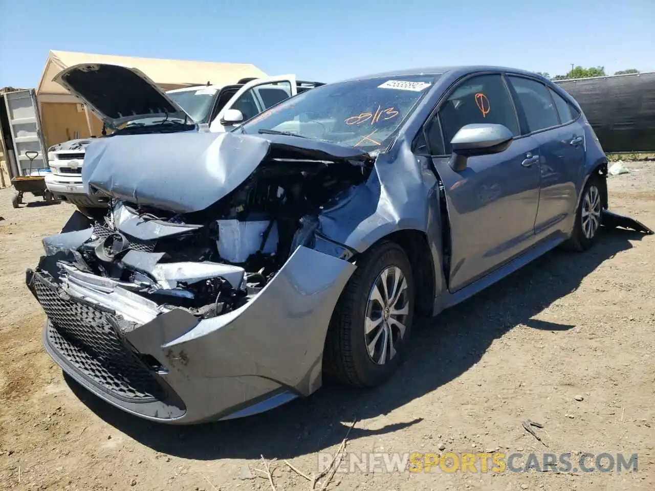 2 Photograph of a damaged car JTDEAMDE9NJ036206 TOYOTA COROLLA 2022