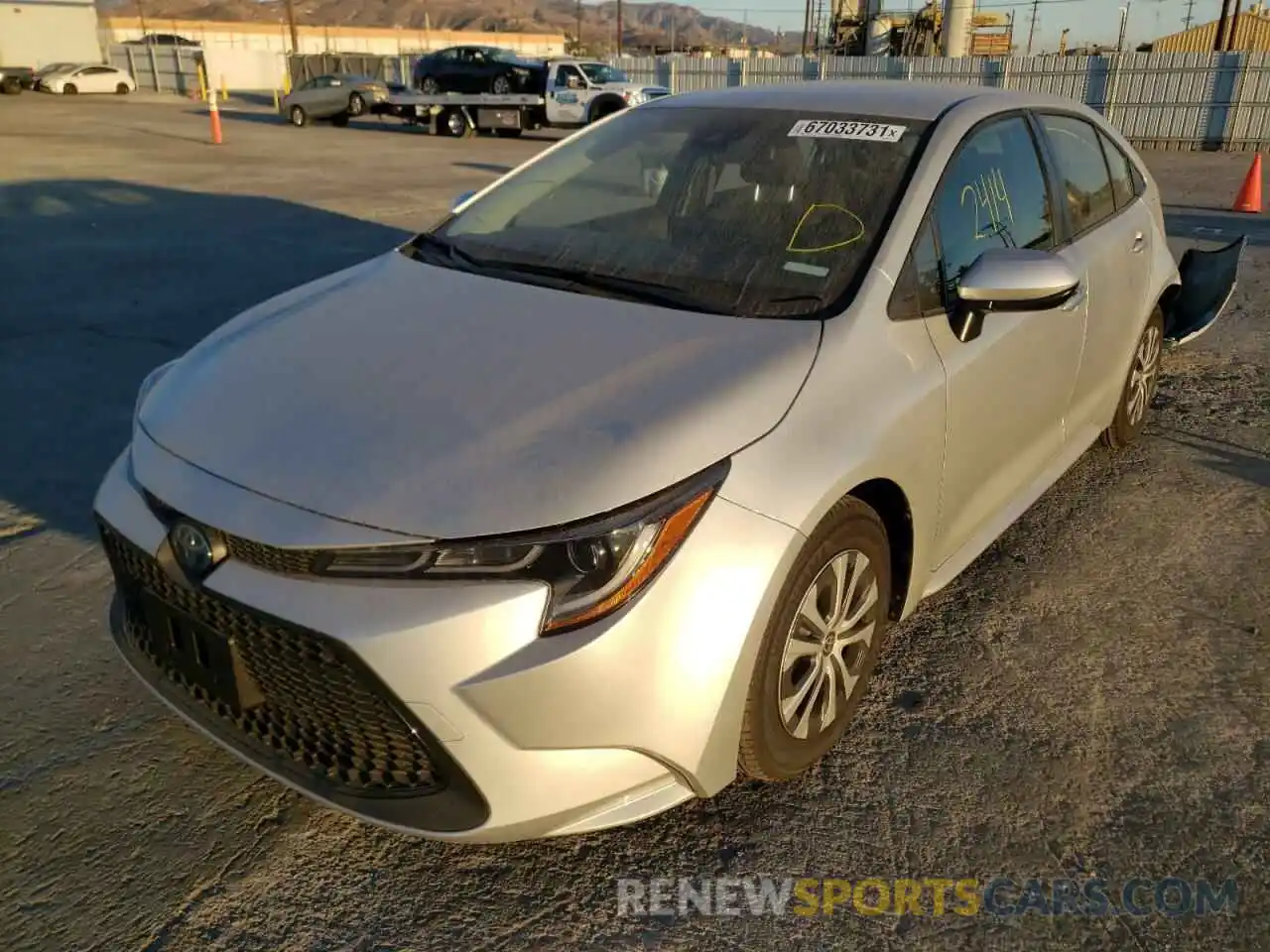 2 Photograph of a damaged car JTDEAMDE9NJ040224 TOYOTA COROLLA 2022