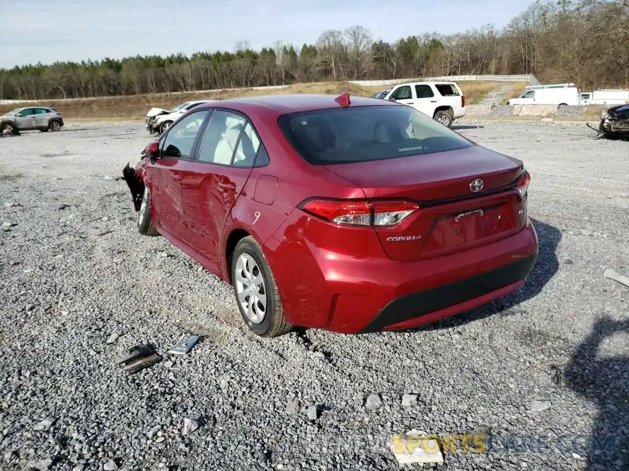 3 Photograph of a damaged car JTDEPMAE1NJ210451 TOYOTA COROLLA 2022