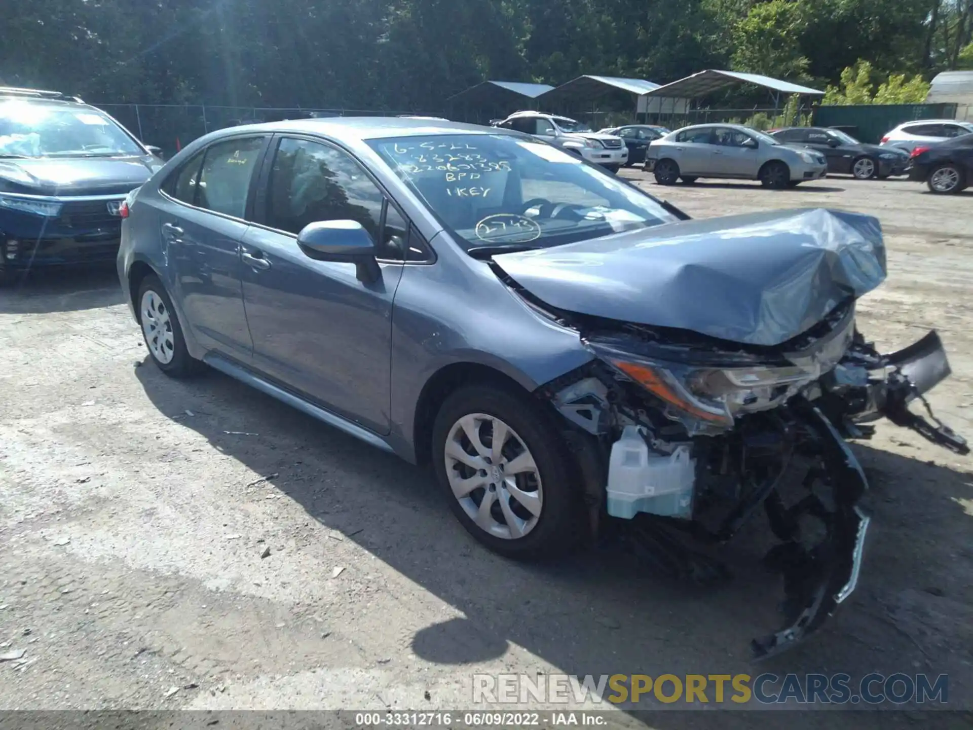 1 Photograph of a damaged car JTDEPMAE8NJ222743 TOYOTA COROLLA 2022