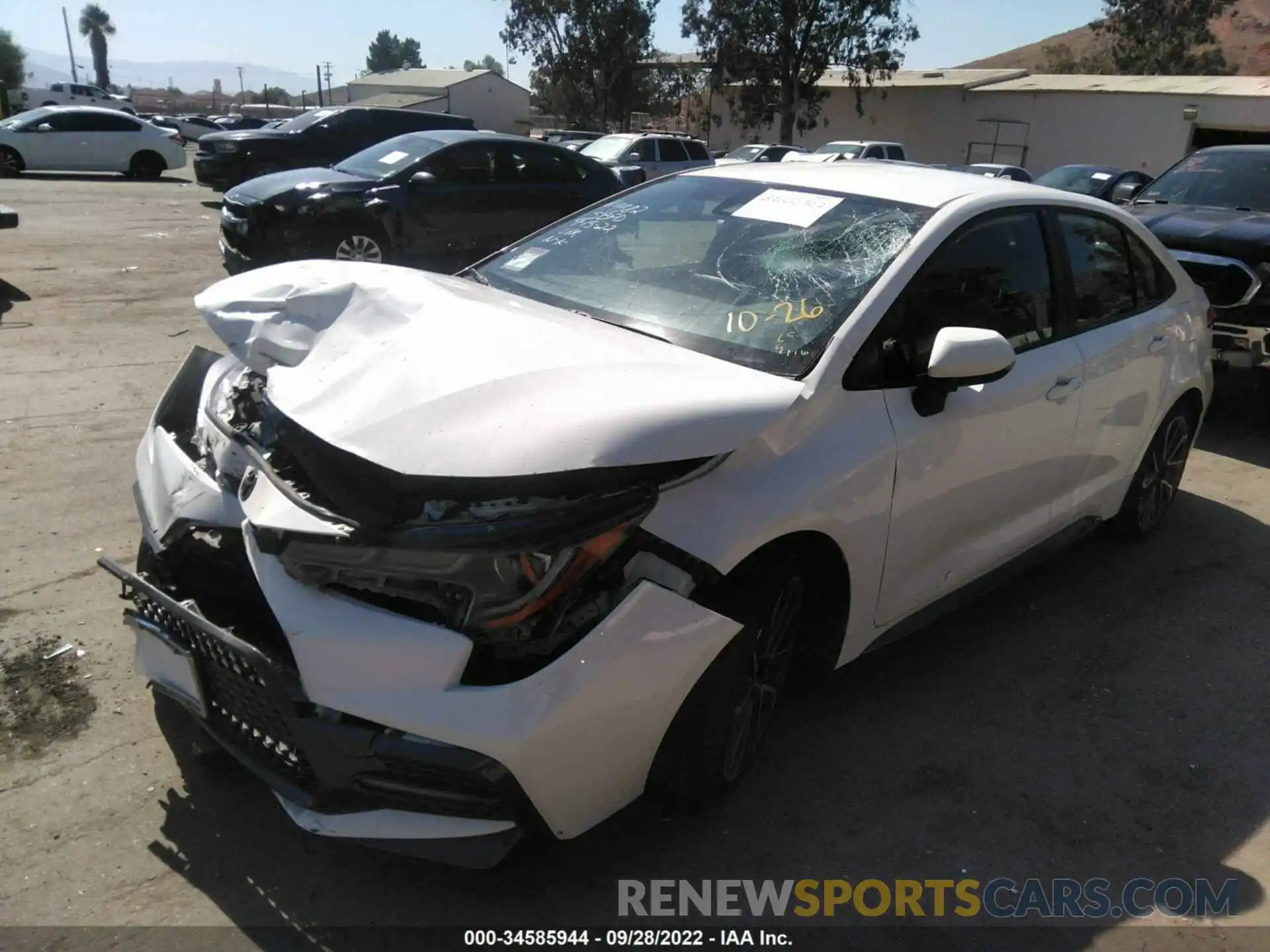 2 Photograph of a damaged car JTDS4MCE5N3506084 TOYOTA COROLLA 2022