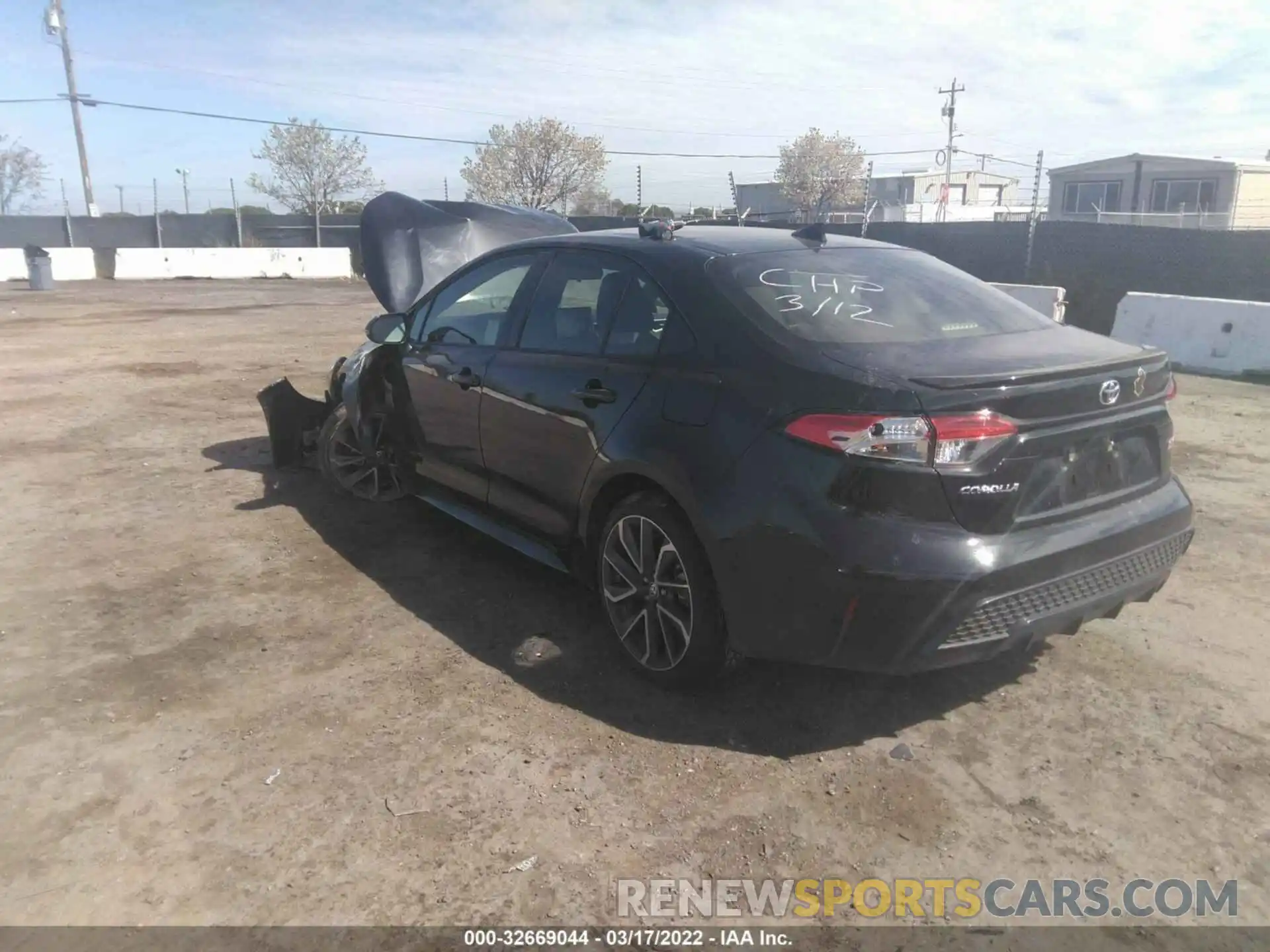 3 Photograph of a damaged car JTDS4MCE8NJ091077 TOYOTA COROLLA 2022