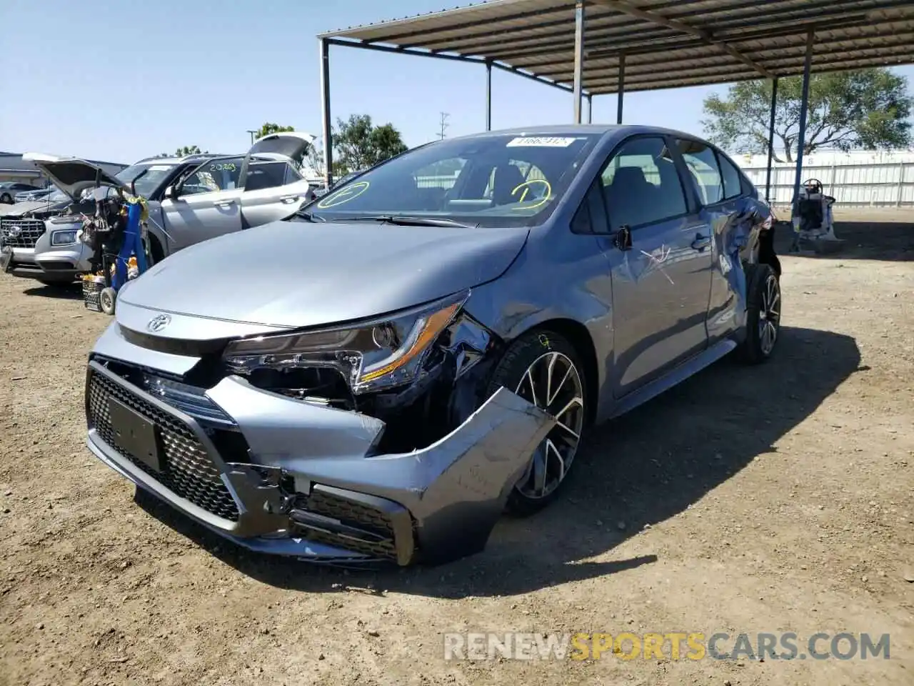 2 Photograph of a damaged car JTDS4MCE9N3506198 TOYOTA COROLLA 2022