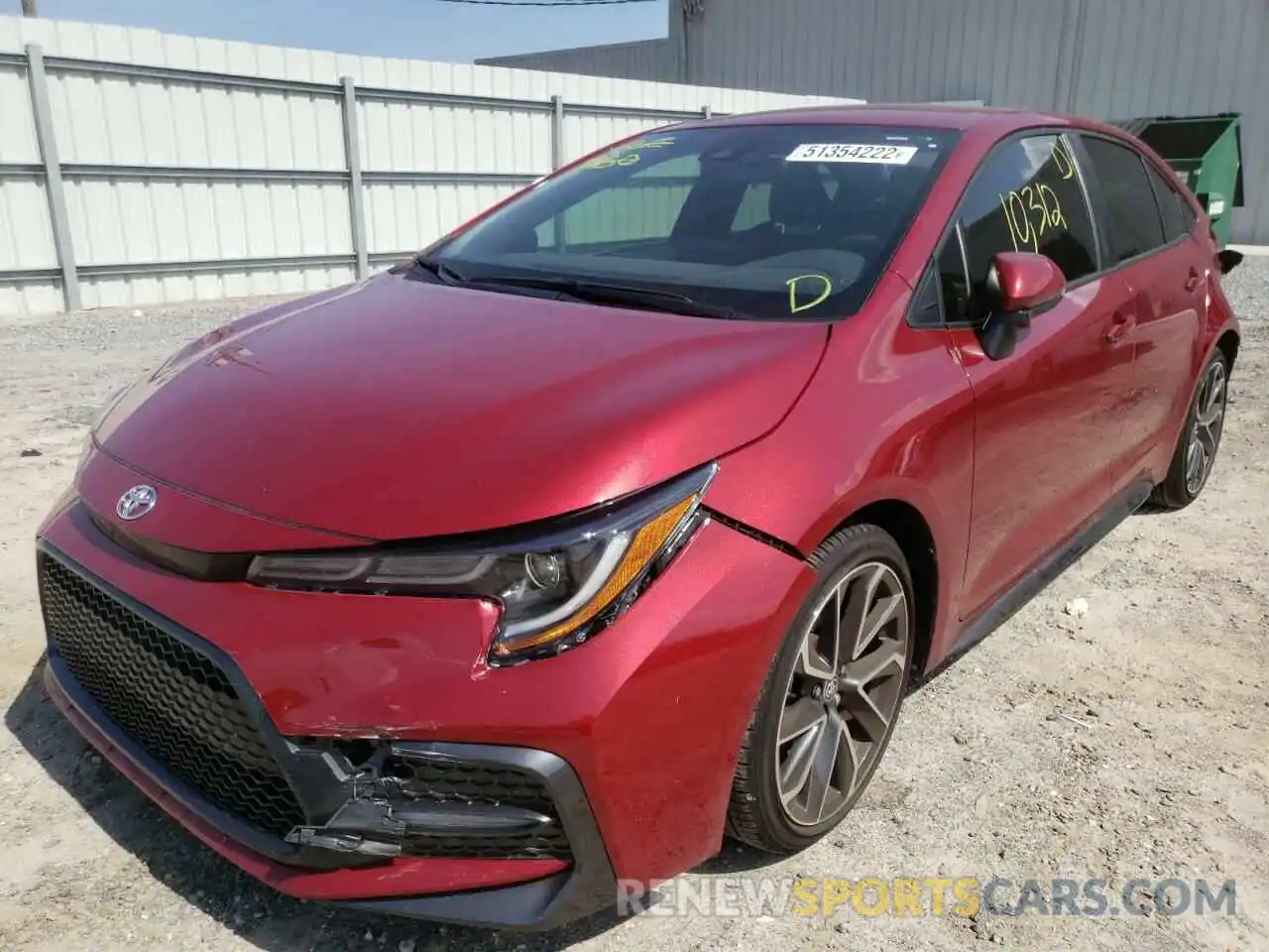 2 Photograph of a damaged car JTDS4MCE9NJ090682 TOYOTA COROLLA 2022