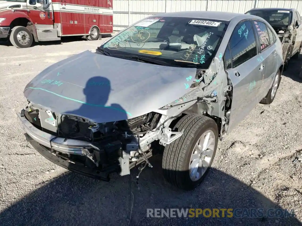 2 Photograph of a damaged car JTDVPMAE1NJ190766 TOYOTA COROLLA 2022