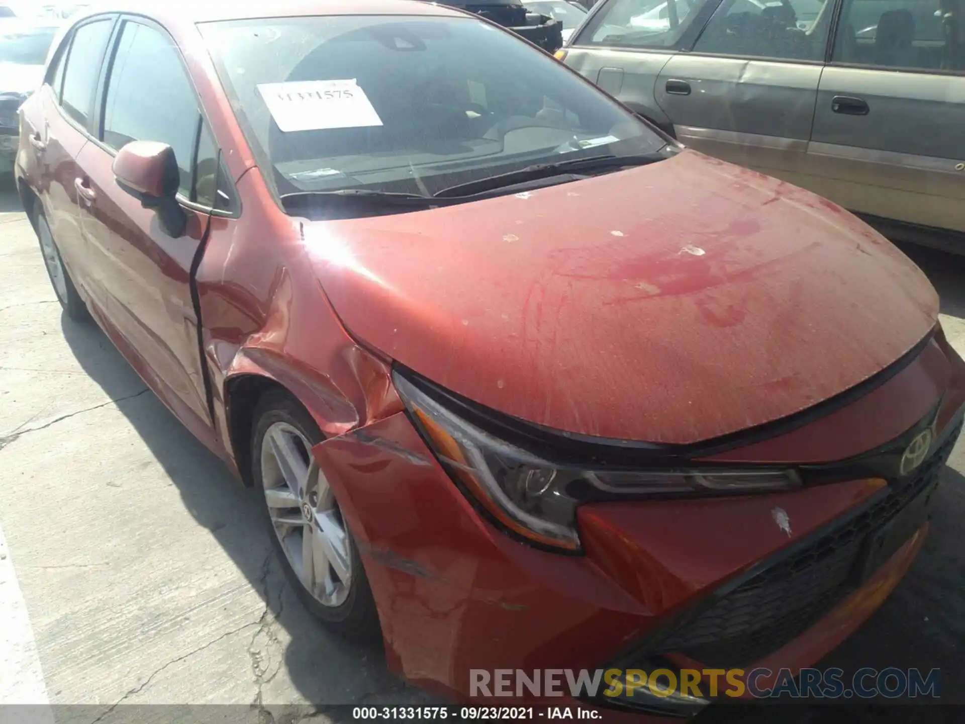 1 Photograph of a damaged car JTNK4RBE0K3040831 TOYOTA COROLLA HATCHBACK 2019