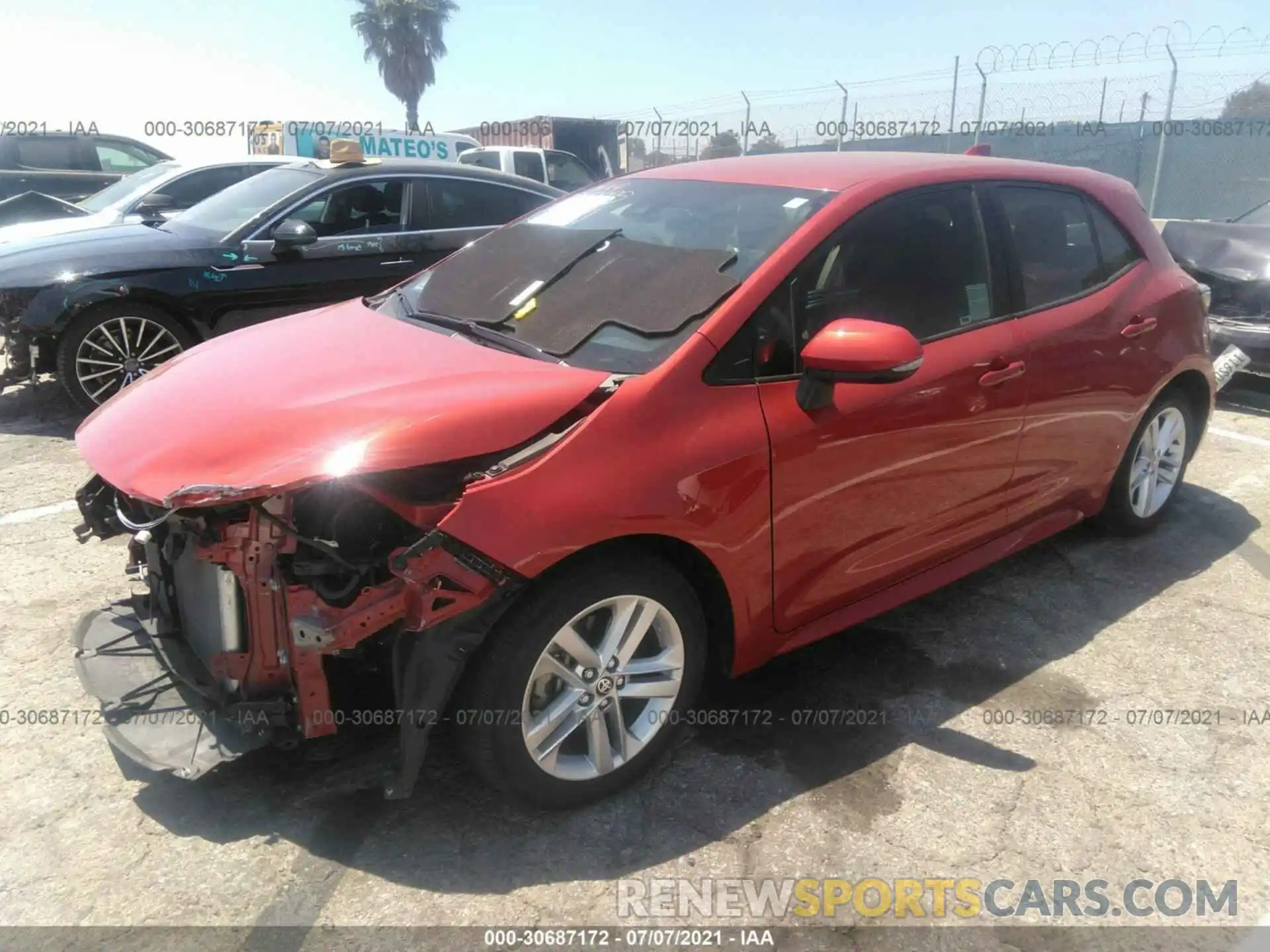 2 Photograph of a damaged car JTNK4RBE0K3041820 TOYOTA COROLLA HATCHBACK 2019