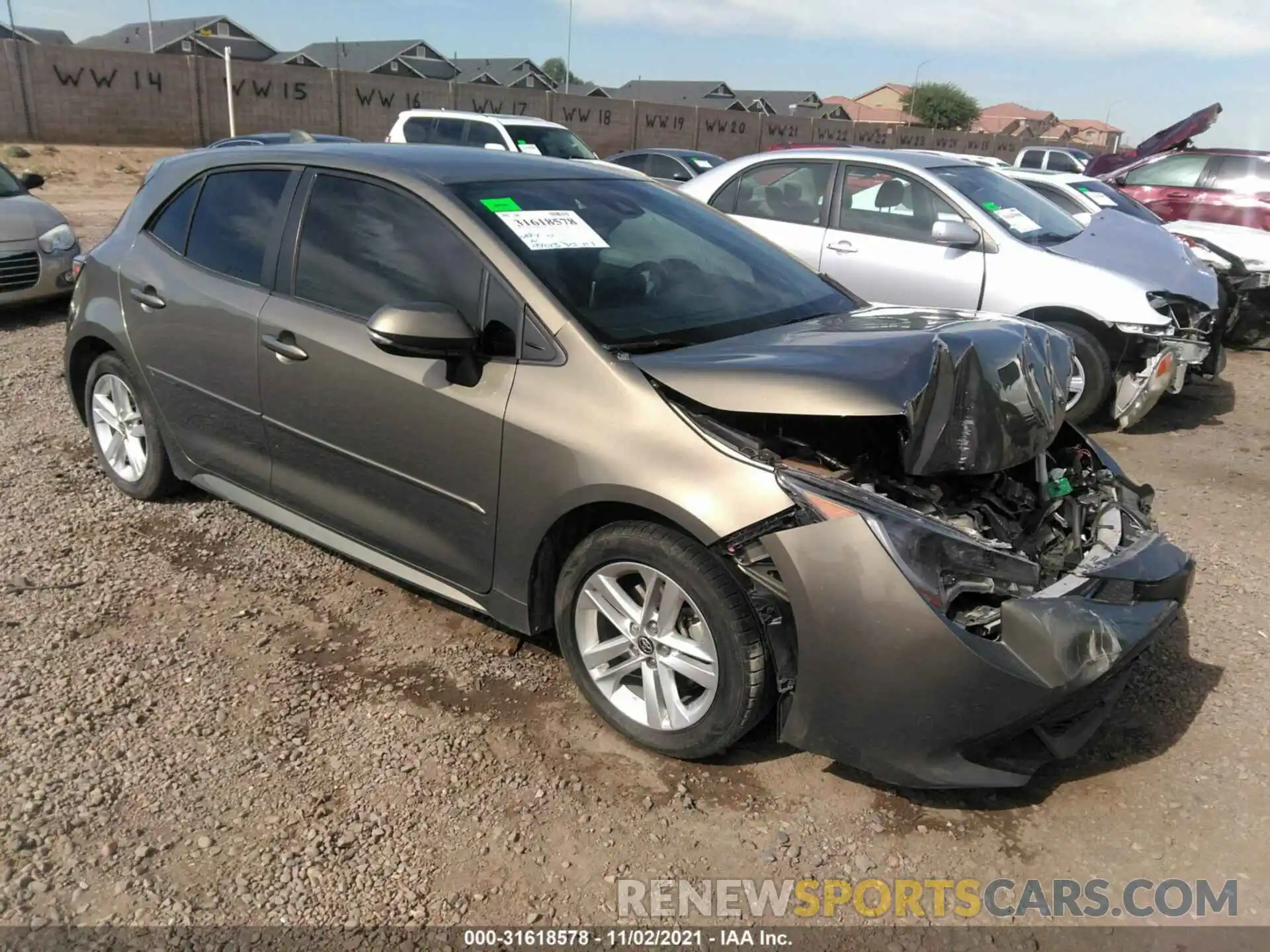 1 Фотография поврежденного автомобиля JTNK4RBE0K3043065 TOYOTA COROLLA HATCHBACK 2019