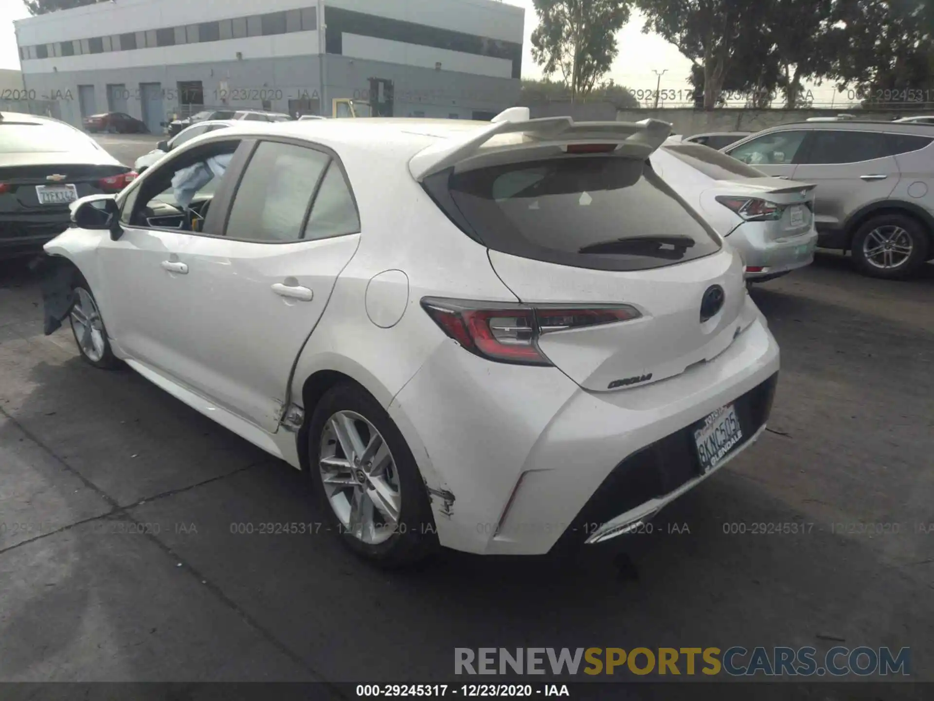 3 Photograph of a damaged car JTNK4RBE0K3056222 TOYOTA COROLLA HATCHBACK 2019