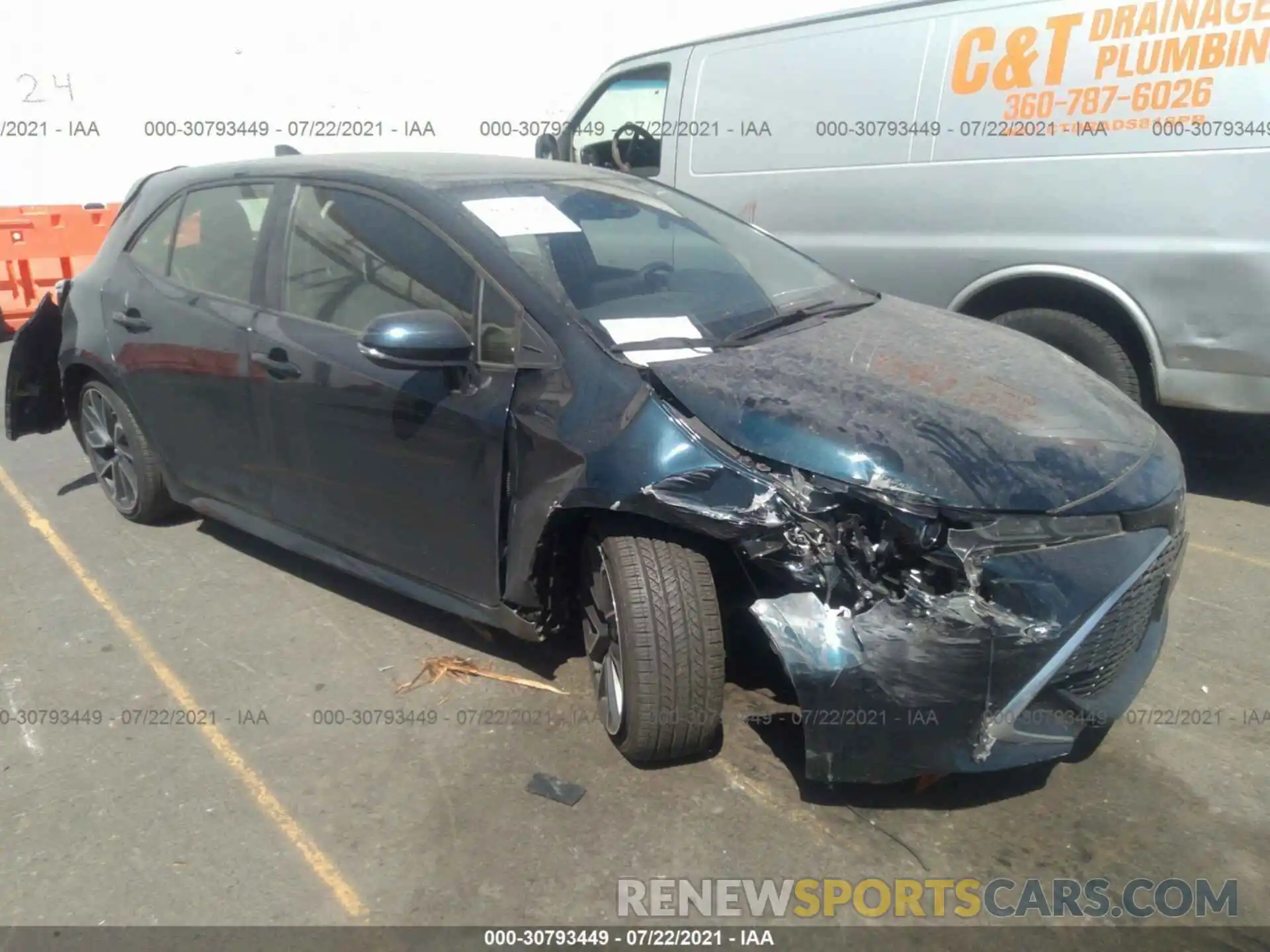 1 Photograph of a damaged car JTNK4RBE1K3045651 TOYOTA COROLLA HATCHBACK 2019