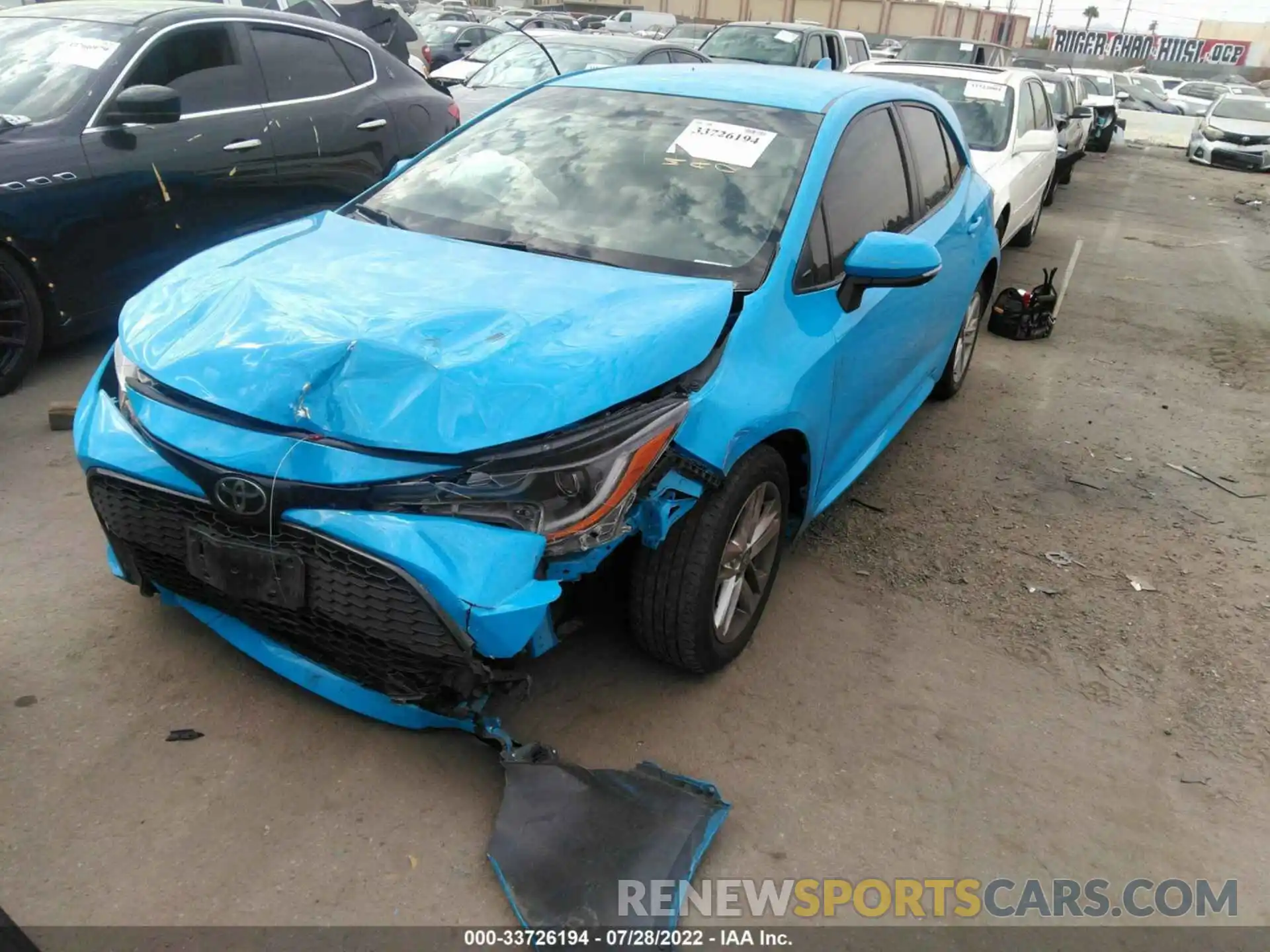 2 Photograph of a damaged car JTNK4RBE2K3038255 TOYOTA COROLLA HATCHBACK 2019