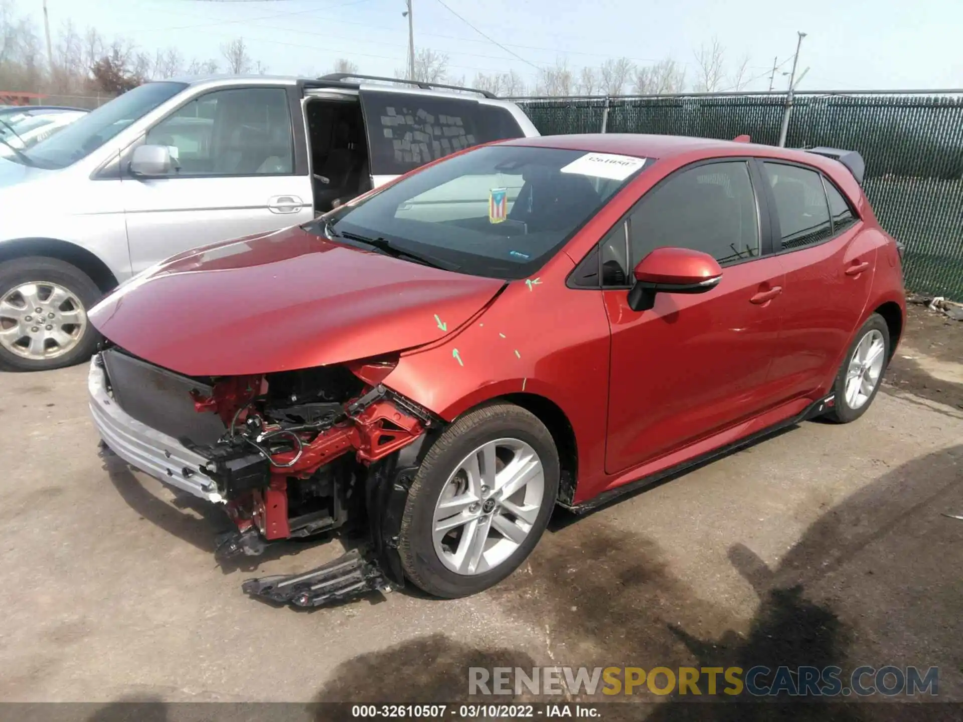 2 Photograph of a damaged car JTNK4RBE2K3052317 TOYOTA COROLLA HATCHBACK 2019