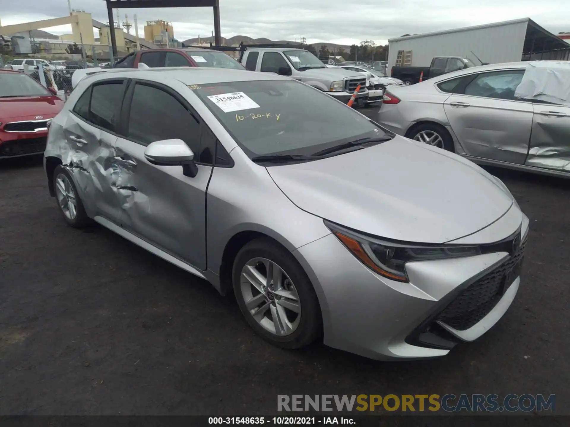 1 Photograph of a damaged car JTNK4RBE3K3069076 TOYOTA COROLLA HATCHBACK 2019